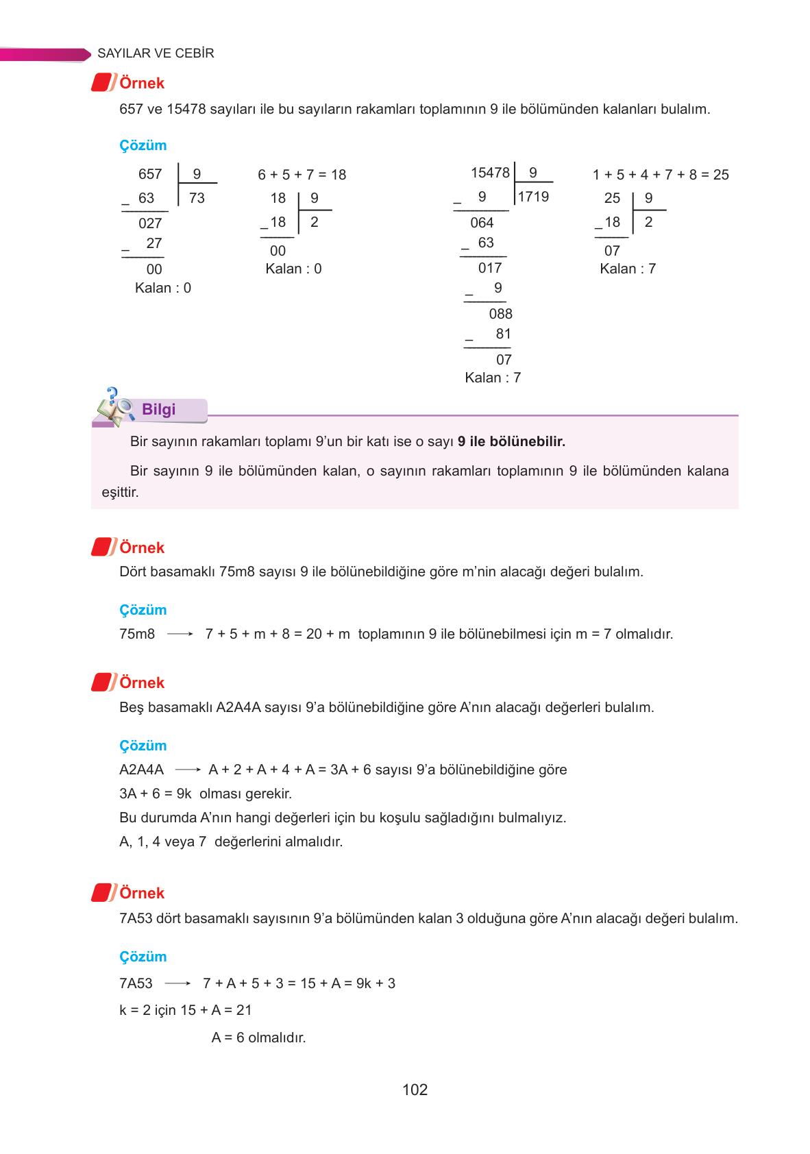 9. Sınıf Ata Yayınları Matematik Ders Kitabı Sayfa 102 Cevapları