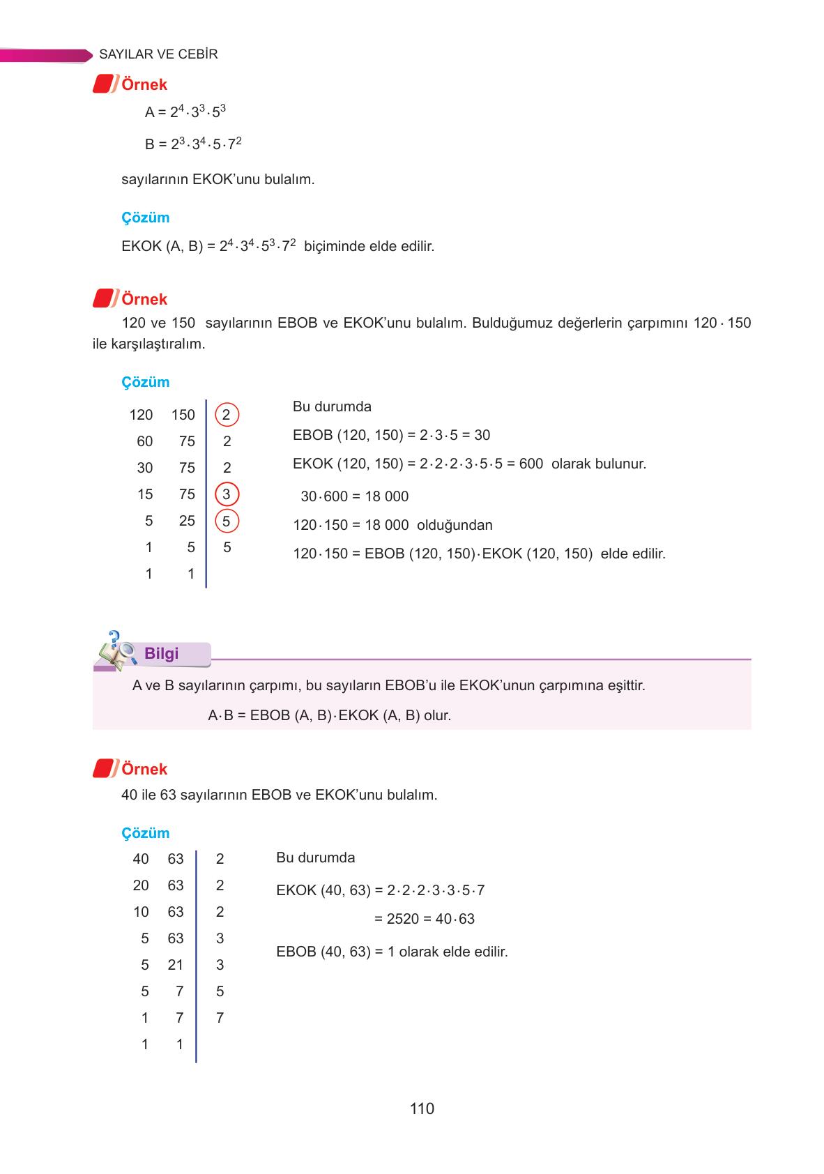 9. Sınıf Ata Yayınları Matematik Ders Kitabı Sayfa 110 Cevapları