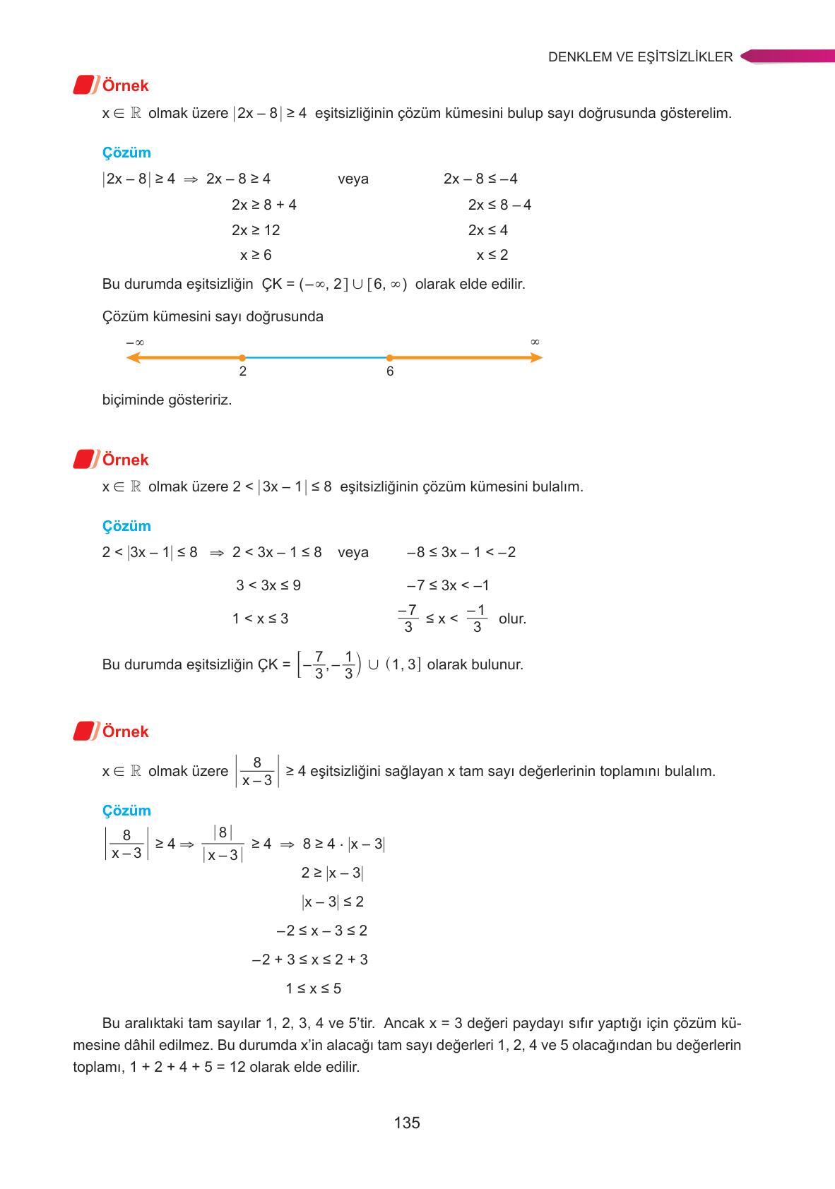 9. Sınıf Ata Yayınları Matematik Ders Kitabı Sayfa 135 Cevapları