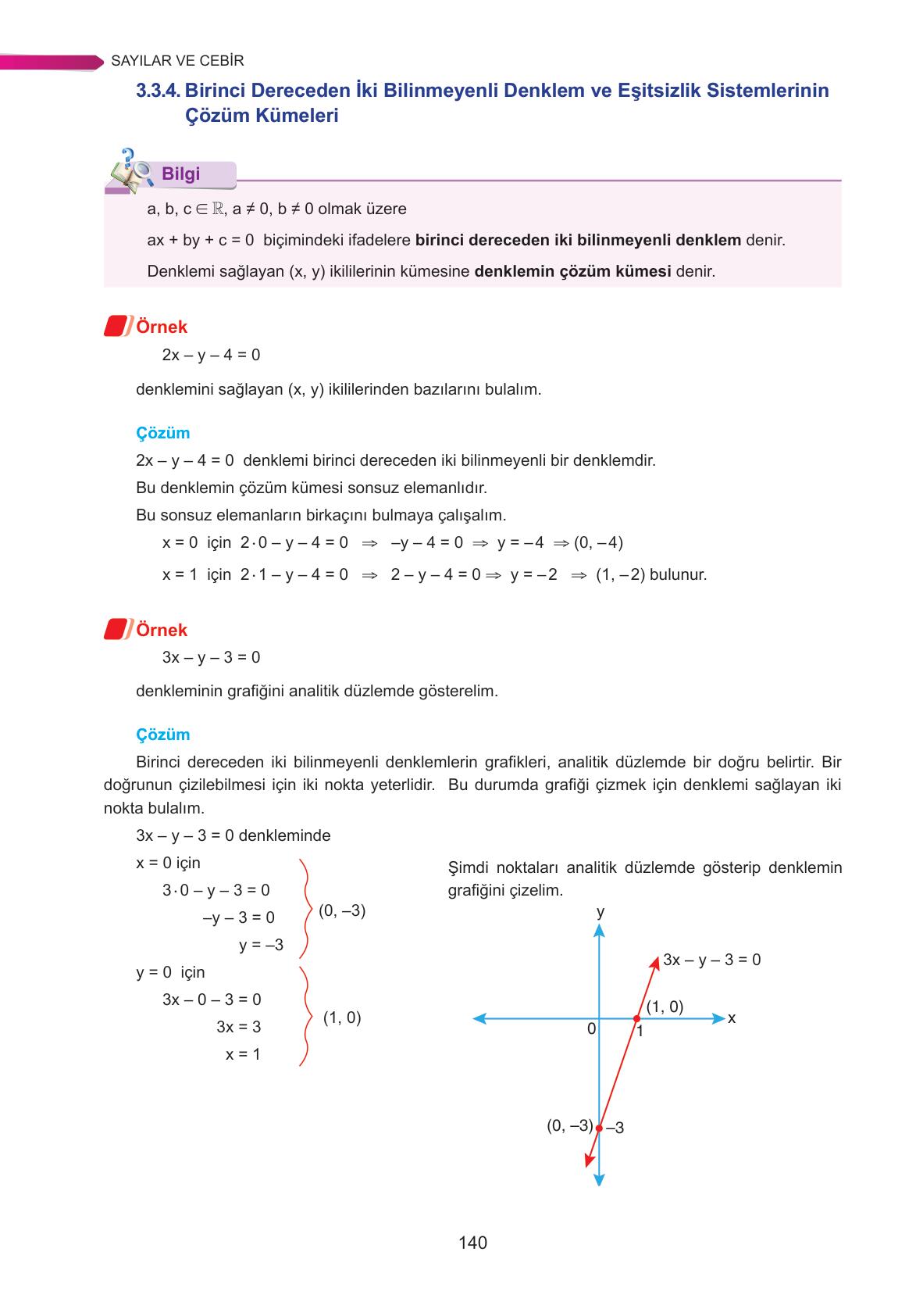 9. Sınıf Ata Yayınları Matematik Ders Kitabı Sayfa 140 Cevapları