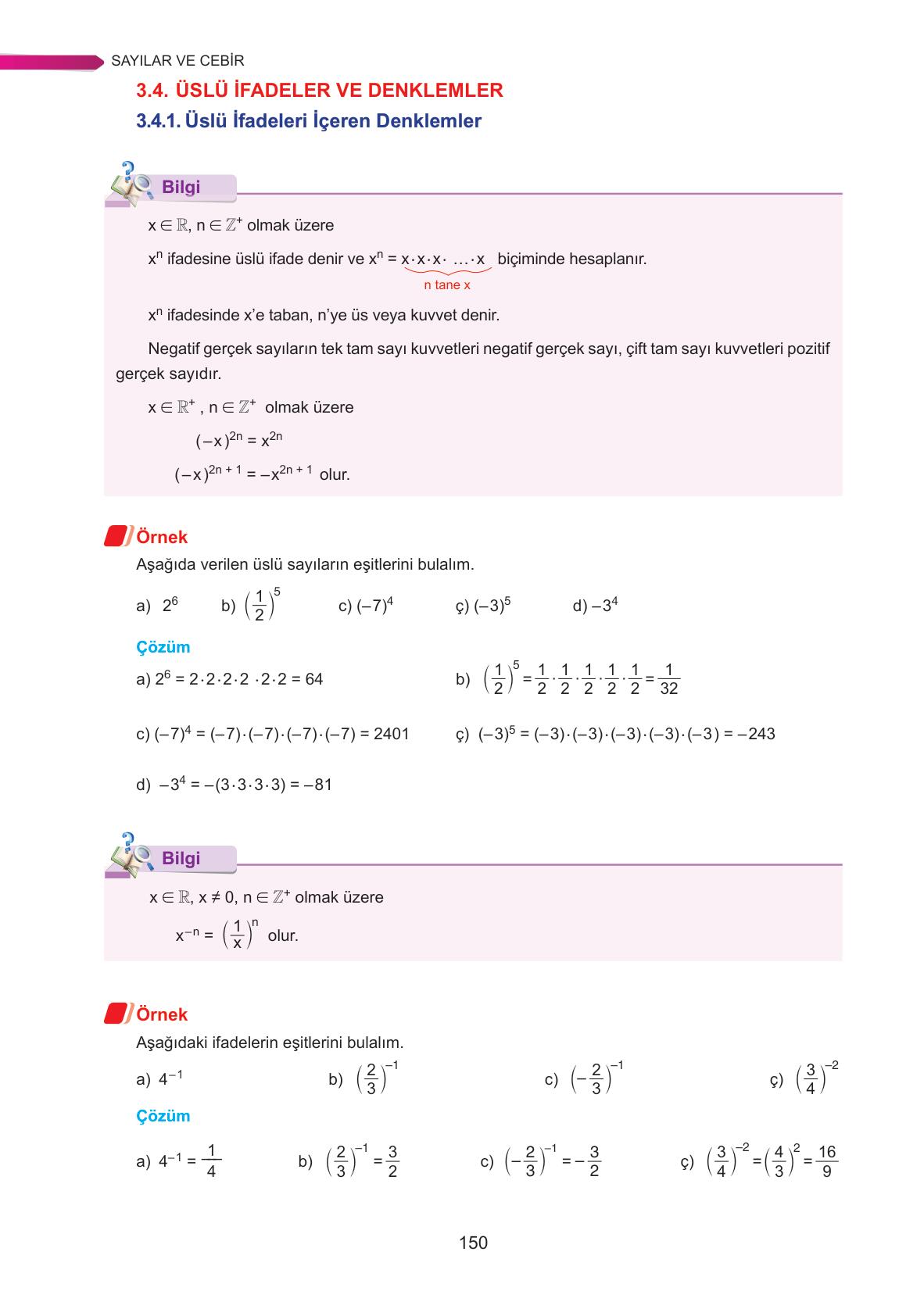 9. Sınıf Ata Yayınları Matematik Ders Kitabı Sayfa 150 Cevapları 9. Sınıf Ata Yayınları Matematik Ders Kitabı Sayfa 150 Cevapları