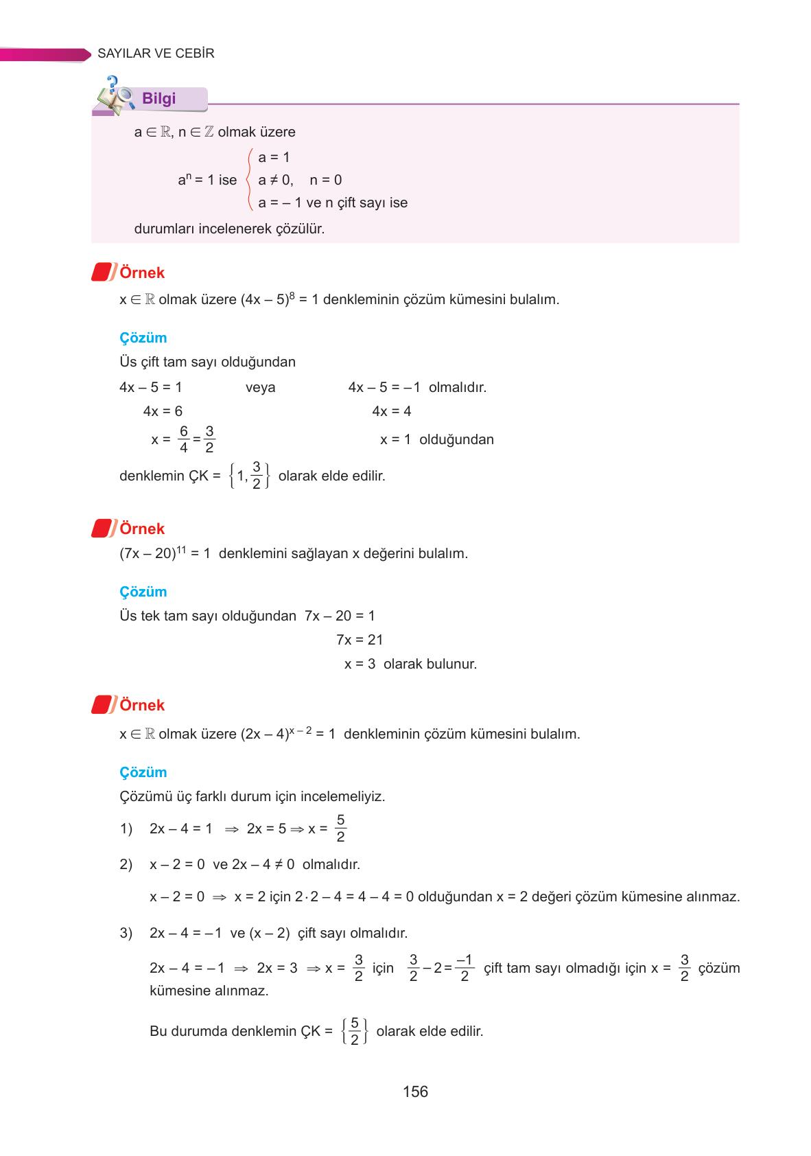 9. Sınıf Ata Yayınları Matematik Ders Kitabı Sayfa 156 Cevapları