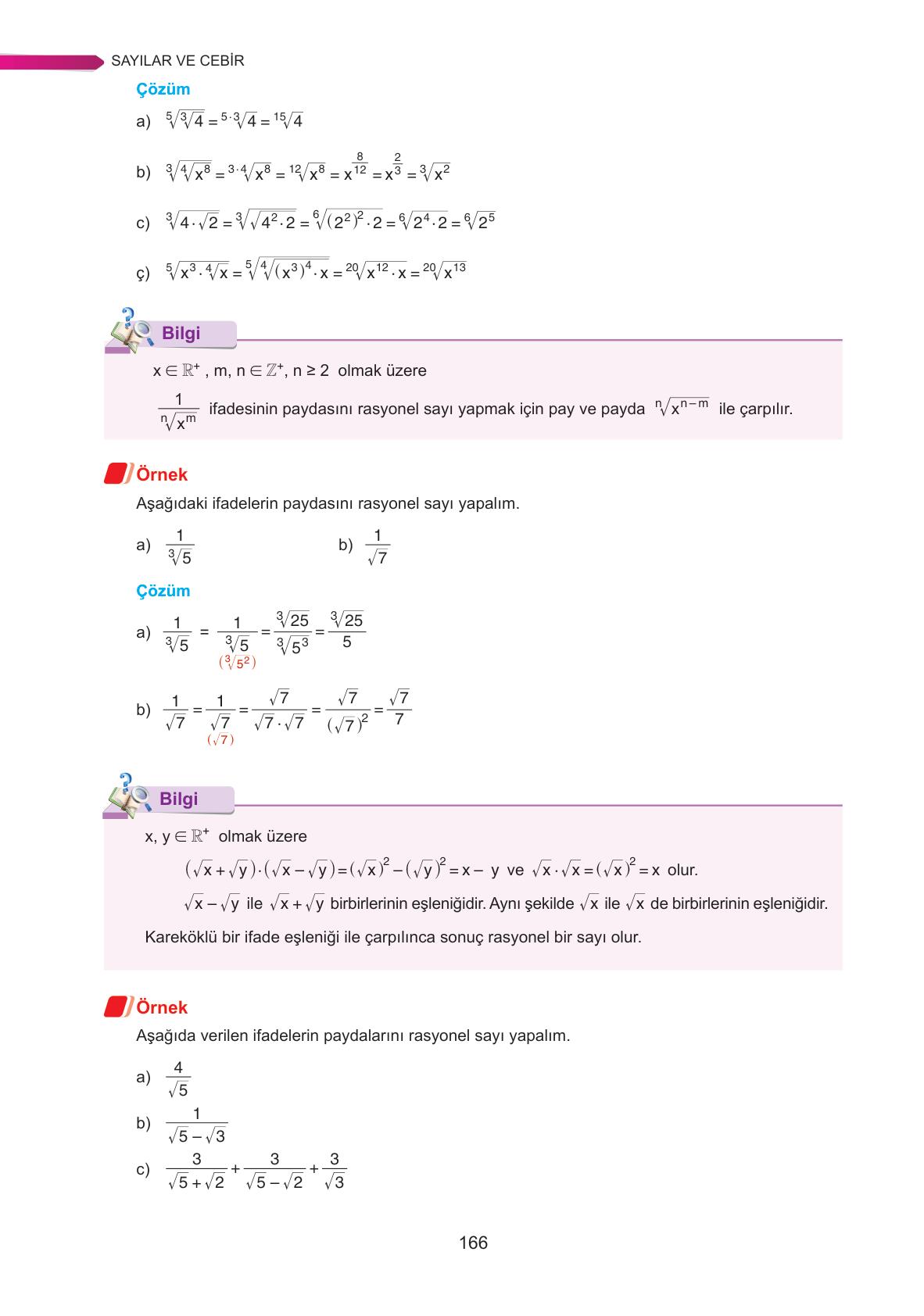 9. Sınıf Ata Yayınları Matematik Ders Kitabı Sayfa 166 Cevapları 9. Sınıf Ata Yayınları Matematik Ders Kitabı Sayfa 166 Cevapları