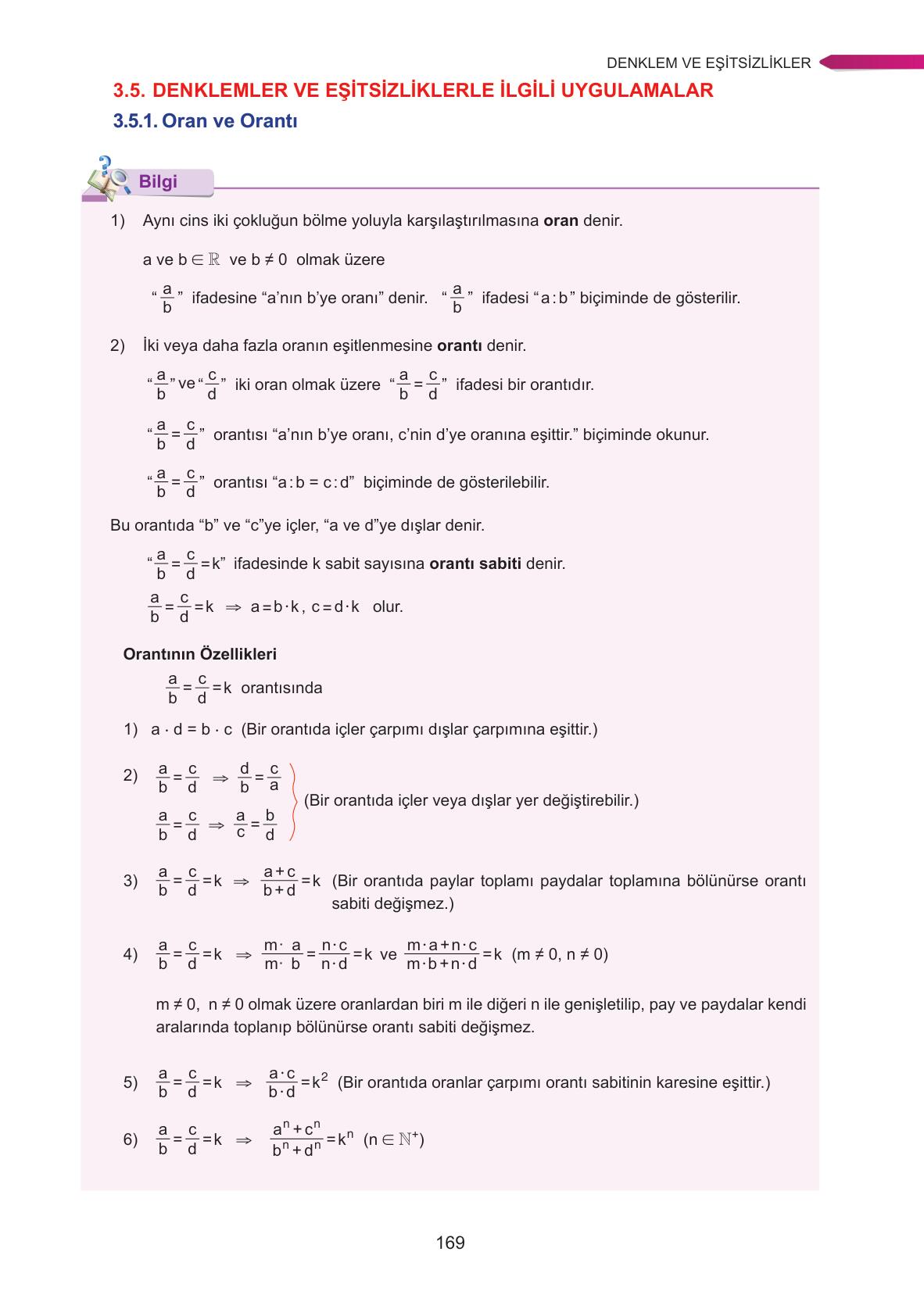 9. Sınıf Ata Yayınları Matematik Ders Kitabı Sayfa 169 Cevapları