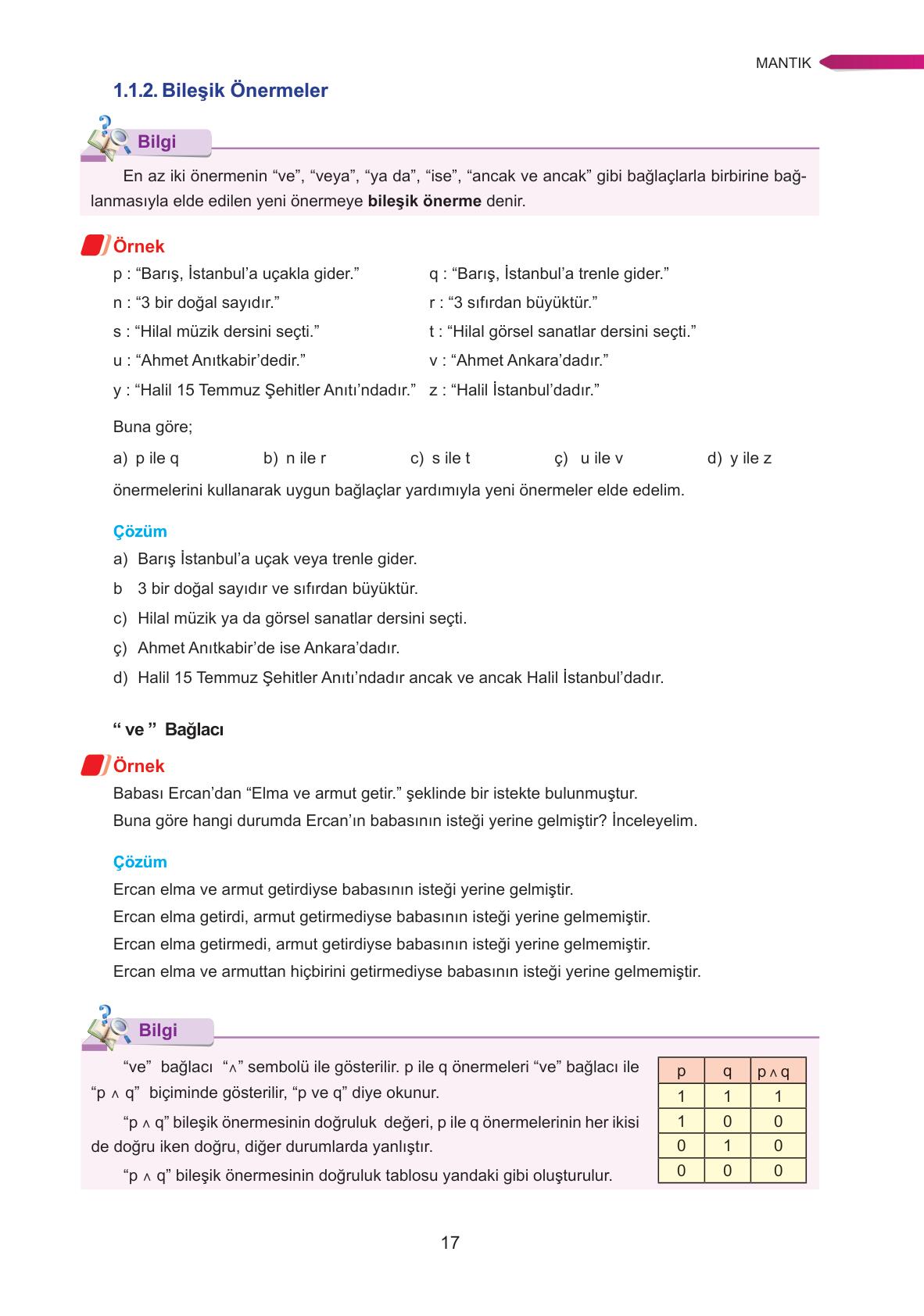 9. Sınıf Ata Yayınları Matematik Ders Kitabı Sayfa 17 Cevapları