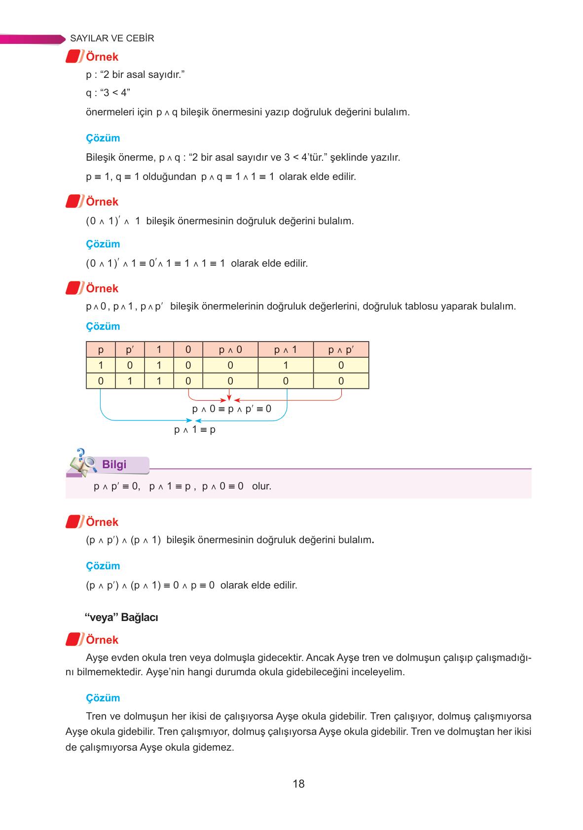 9. Sınıf Ata Yayınları Matematik Ders Kitabı Sayfa 18 Cevapları