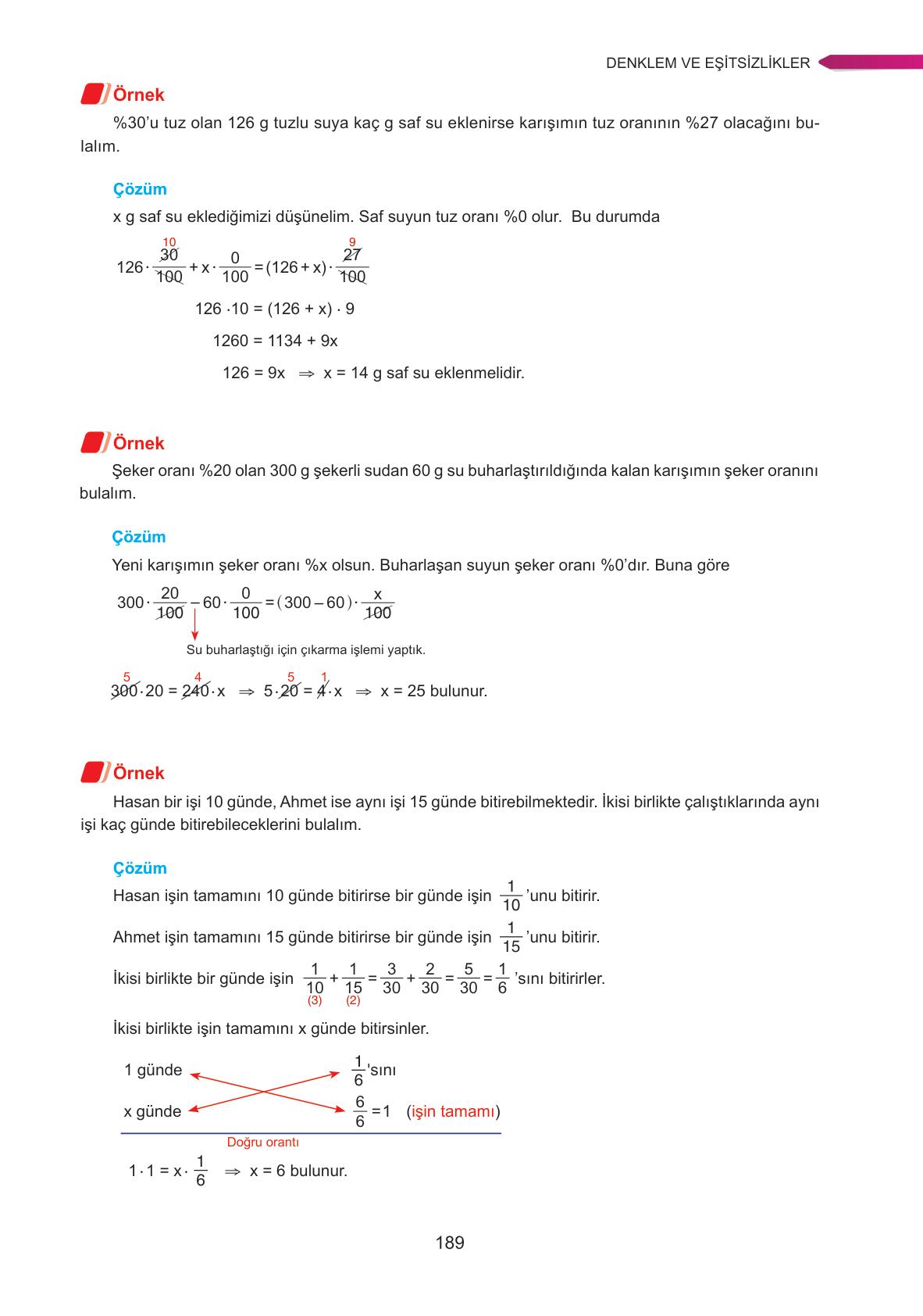9. Sınıf Ata Yayınları Matematik Ders Kitabı Sayfa 189 Cevapları