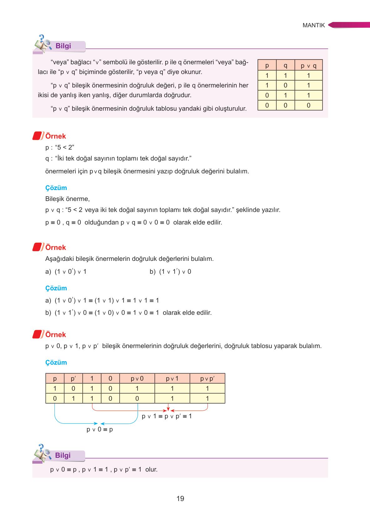 9. Sınıf Ata Yayınları Matematik Ders Kitabı Sayfa 19 Cevapları