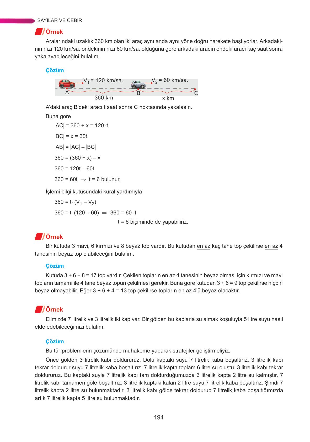 9. Sınıf Ata Yayınları Matematik Ders Kitabı Sayfa 194 Cevapları