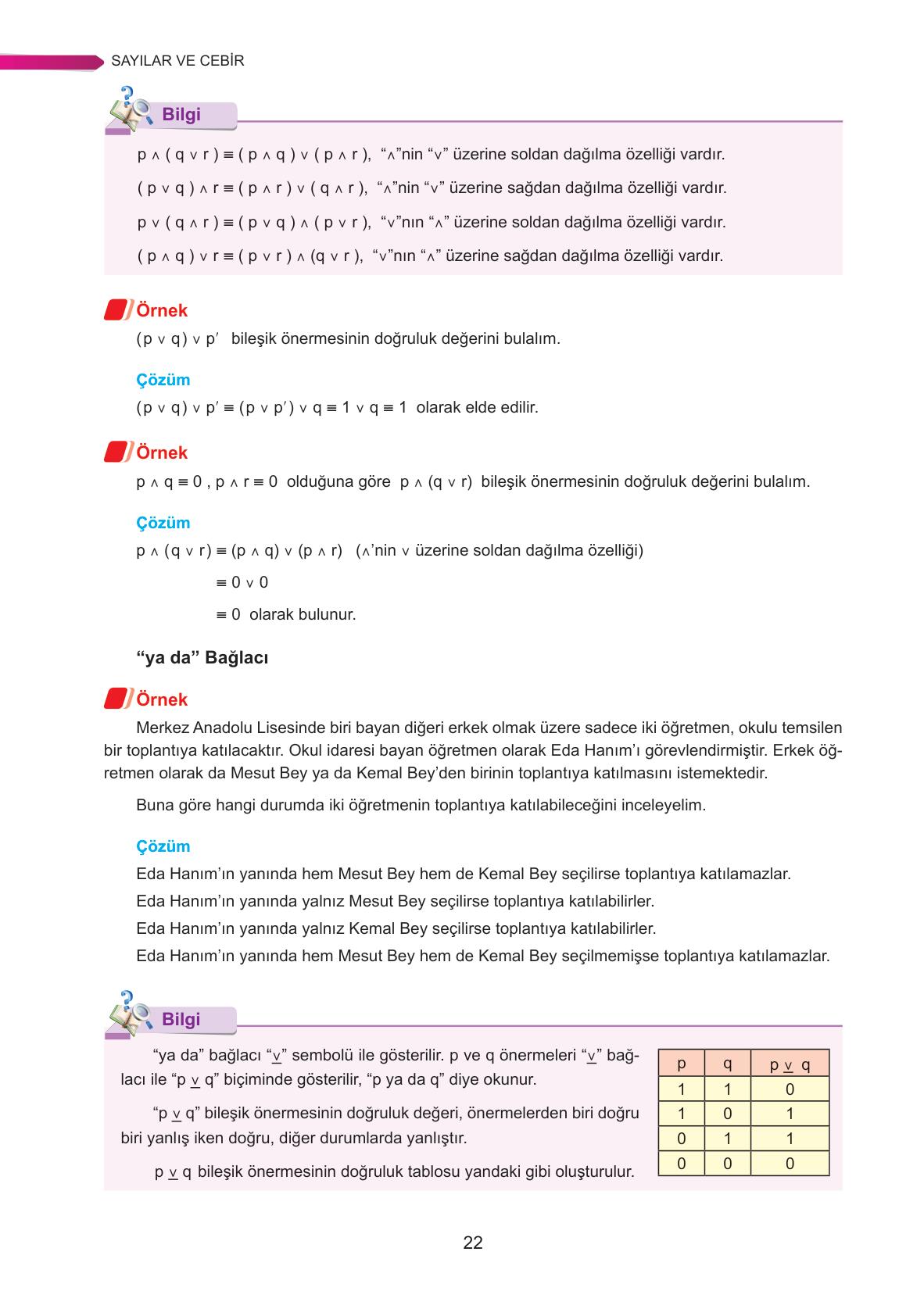 9. Sınıf Ata Yayınları Matematik Ders Kitabı Sayfa 22 Cevapları