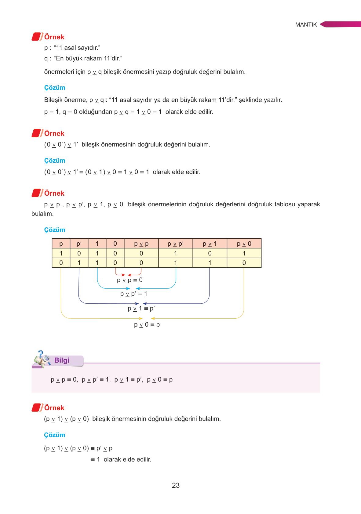 9. Sınıf Ata Yayınları Matematik Ders Kitabı Sayfa 23 Cevapları