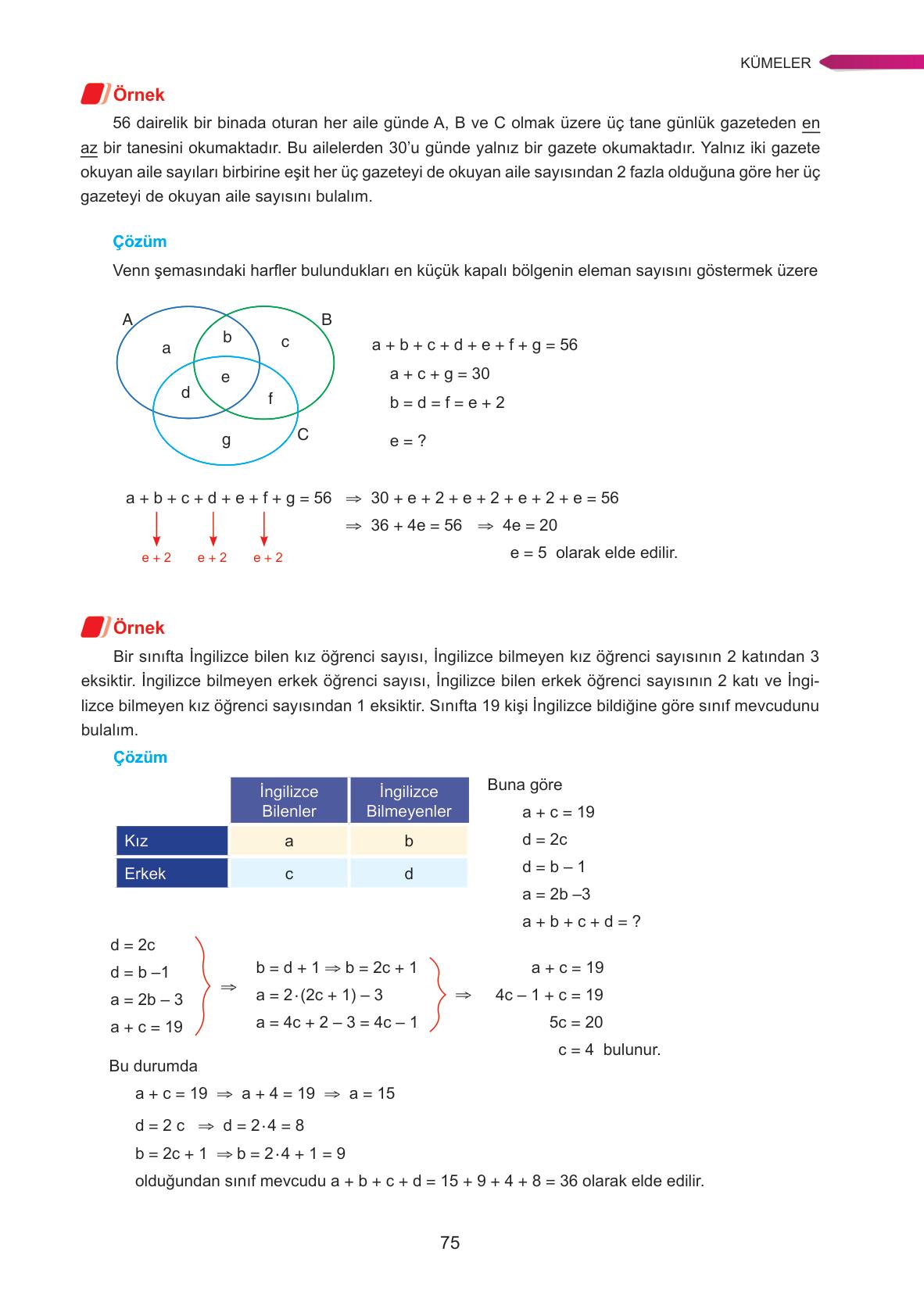 9. Sınıf Ata Yayınları Matematik Ders Kitabı Sayfa 75 Cevapları 9. Sınıf Ata Yayınları Matematik Ders Kitabı Sayfa 75 Cevapları