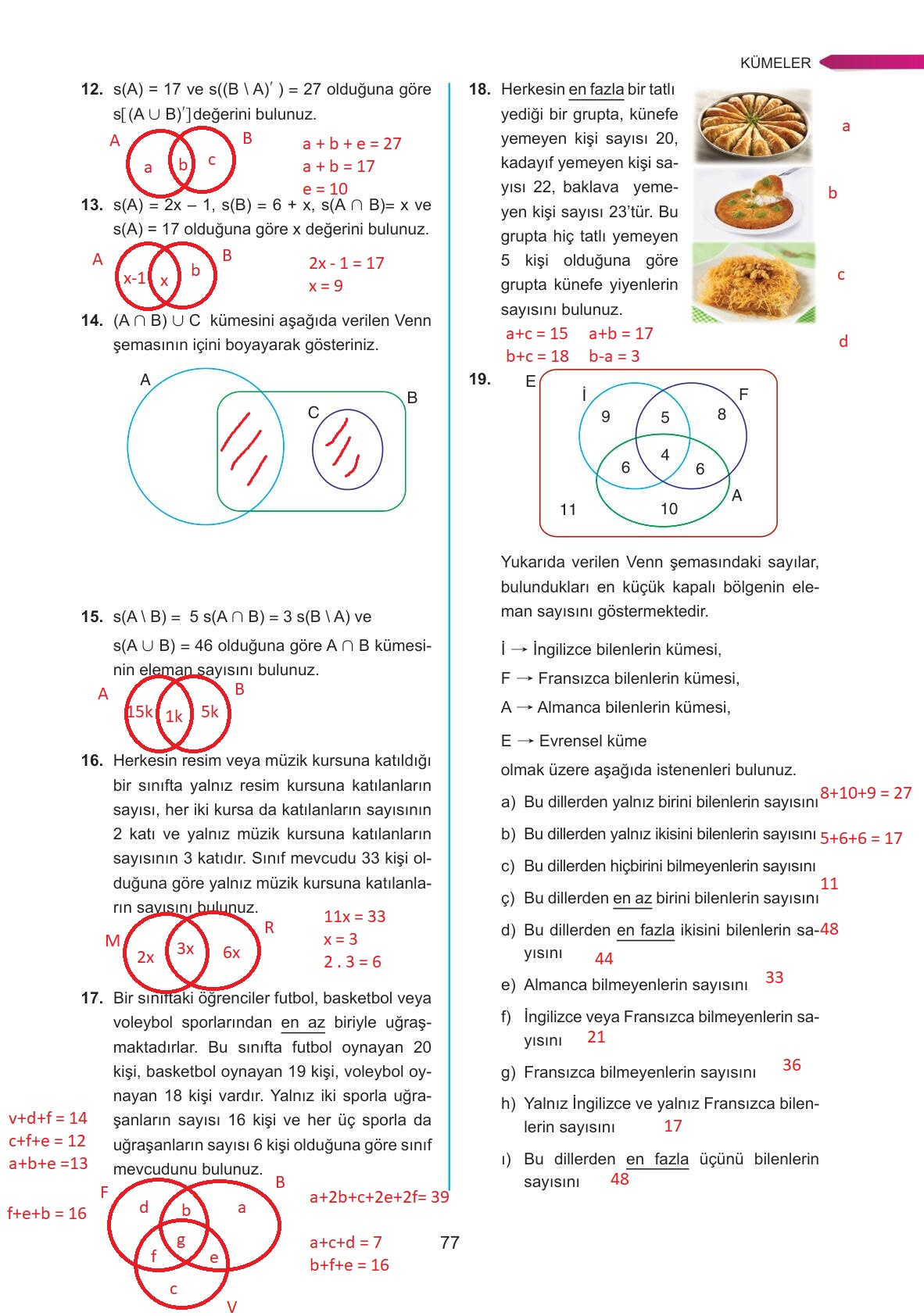 9. Sınıf Ata Yayınları Matematik Ders Kitabı Sayfa 77 Cevapları 9. Sınıf Ata Yayınları Matematik Ders Kitabı Sayfa 77 Cevapları