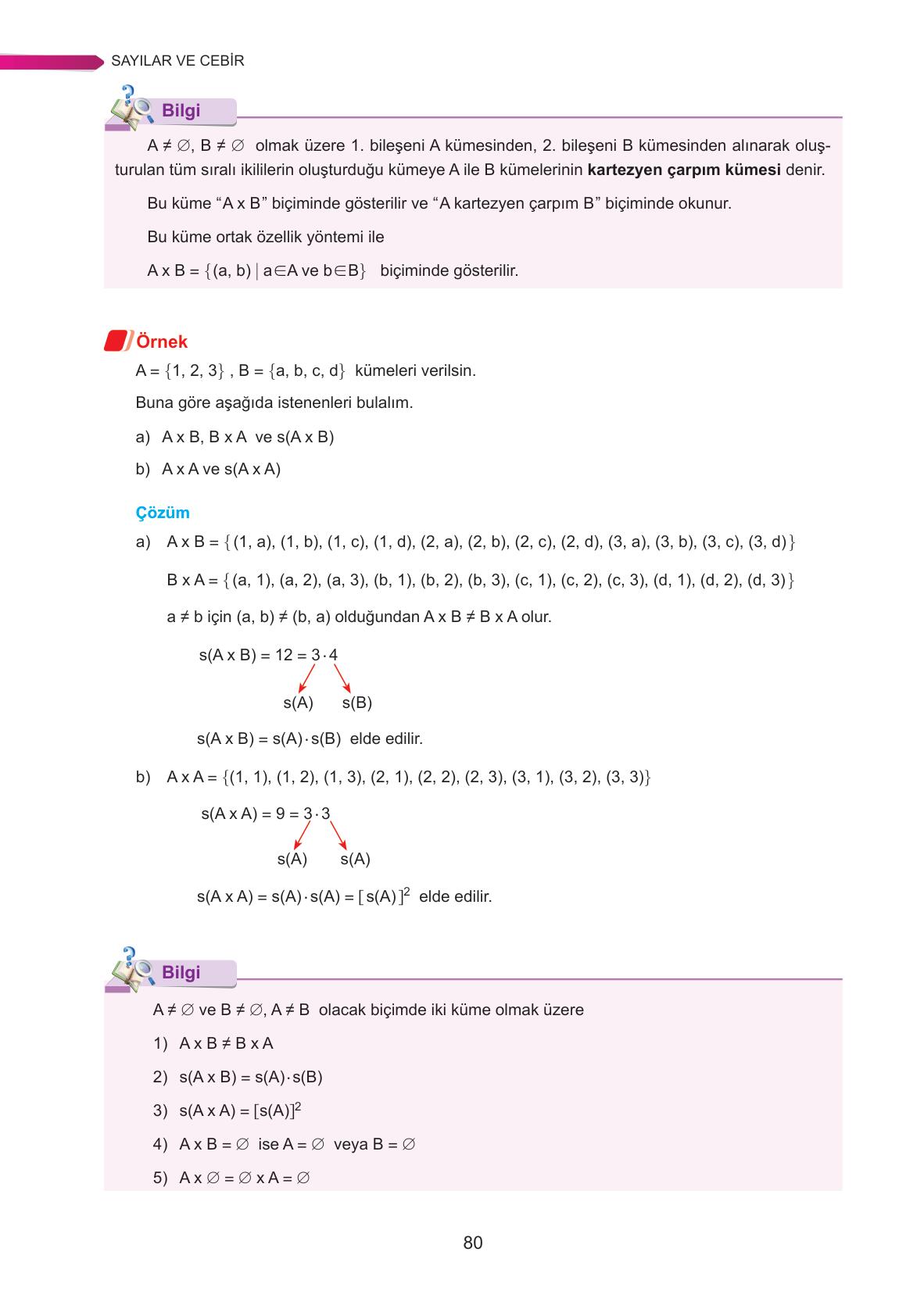 9. Sınıf Ata Yayınları Matematik Ders Kitabı Sayfa 80 Cevapları
