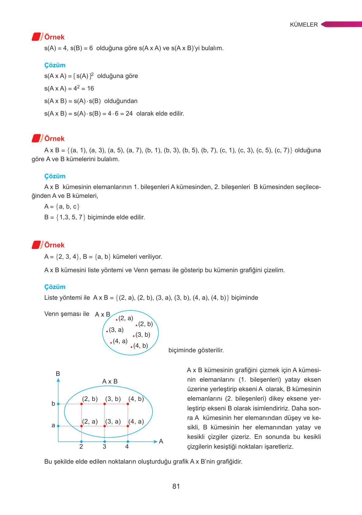 9. Sınıf Ata Yayınları Matematik Ders Kitabı Sayfa 81 Cevapları