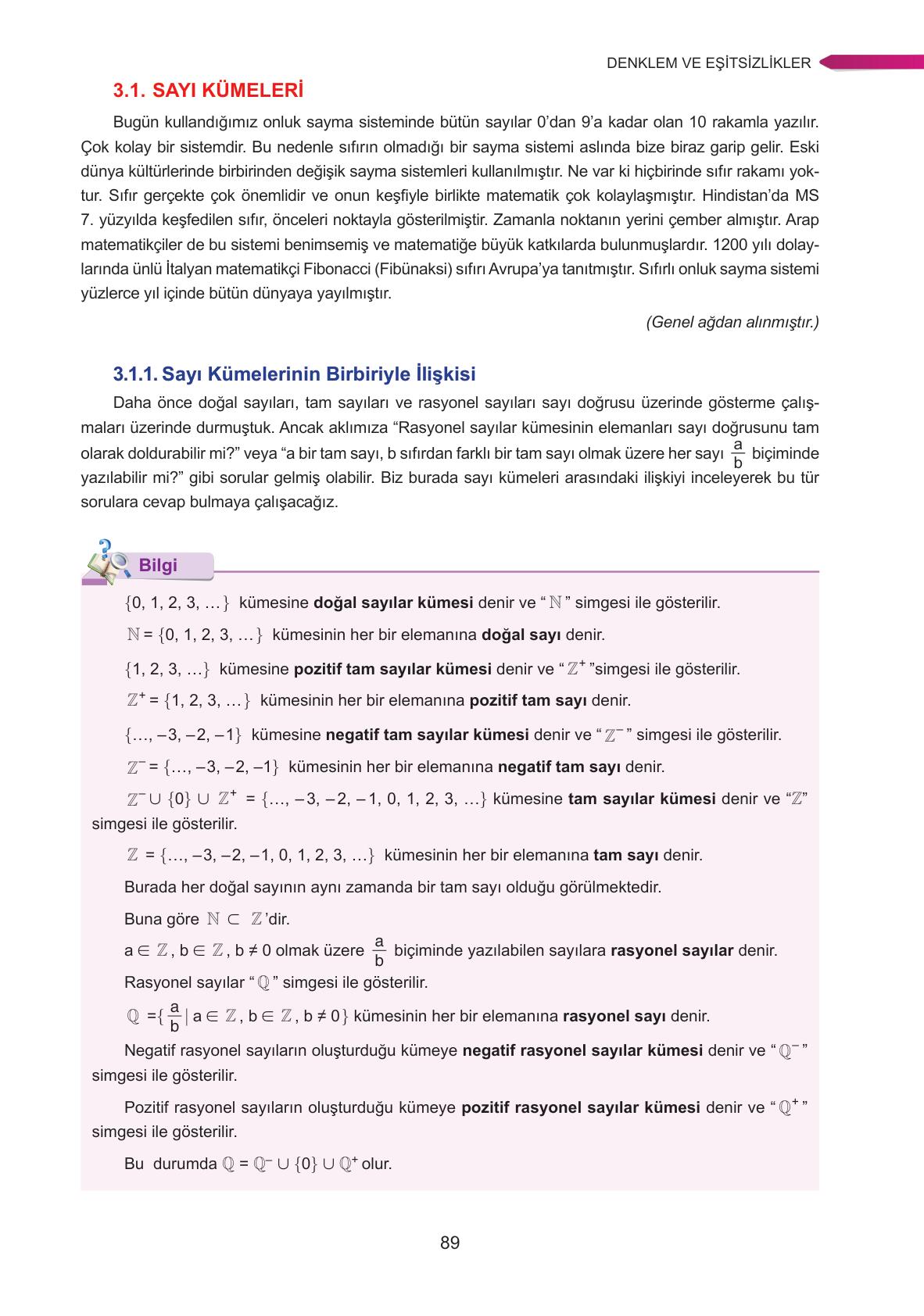 9. Sınıf Ata Yayınları Matematik Ders Kitabı Sayfa 89 Cevapları 9. Sınıf Ata Yayınları Matematik Ders Kitabı Sayfa 89 Cevapları