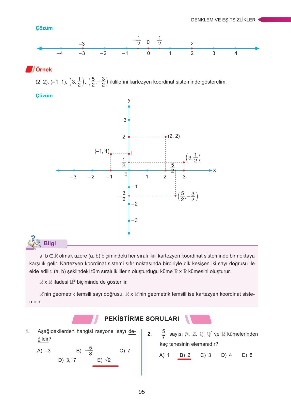 9. Sınıf Ata Yayınları Matematik Ders Kitabı Sayfa 95 Cevapları 9. Sınıf Ata Yayınları Matematik Ders Kitabı Sayfa 95 Cevapları