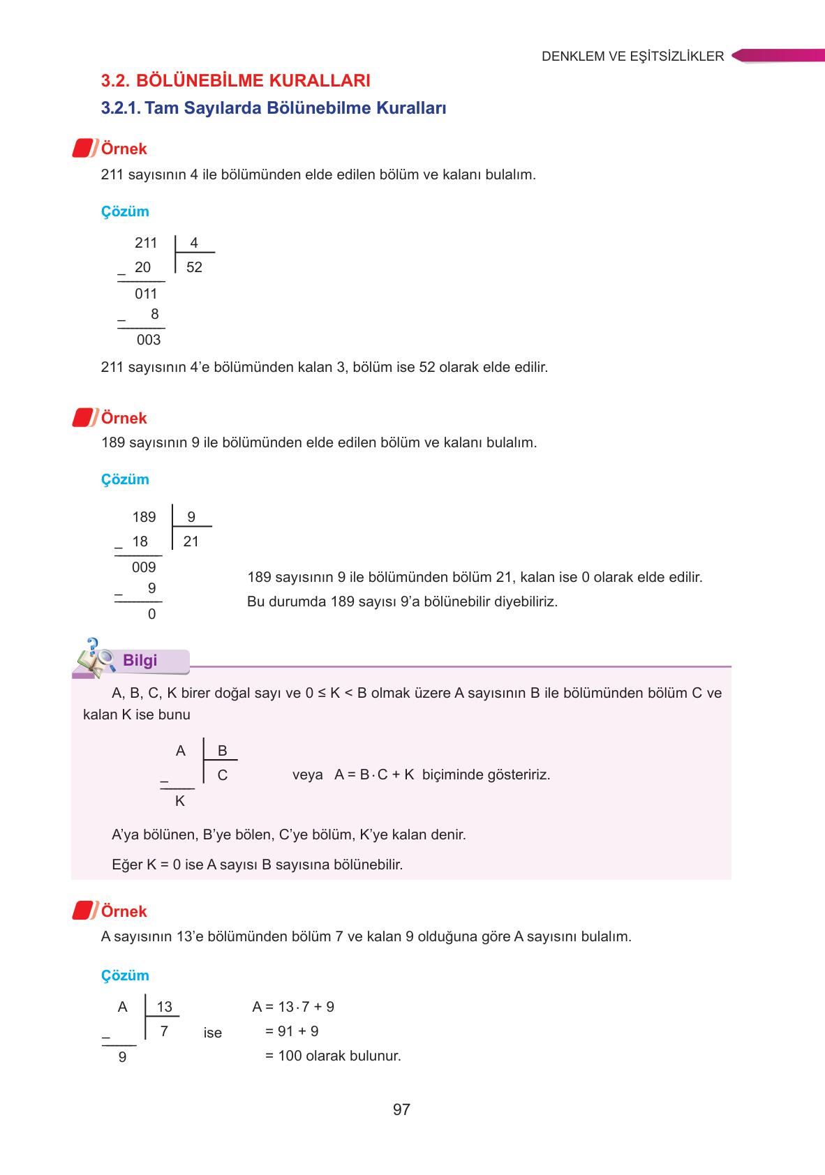 9. Sınıf Ata Yayınları Matematik Ders Kitabı Sayfa 97 Cevapları