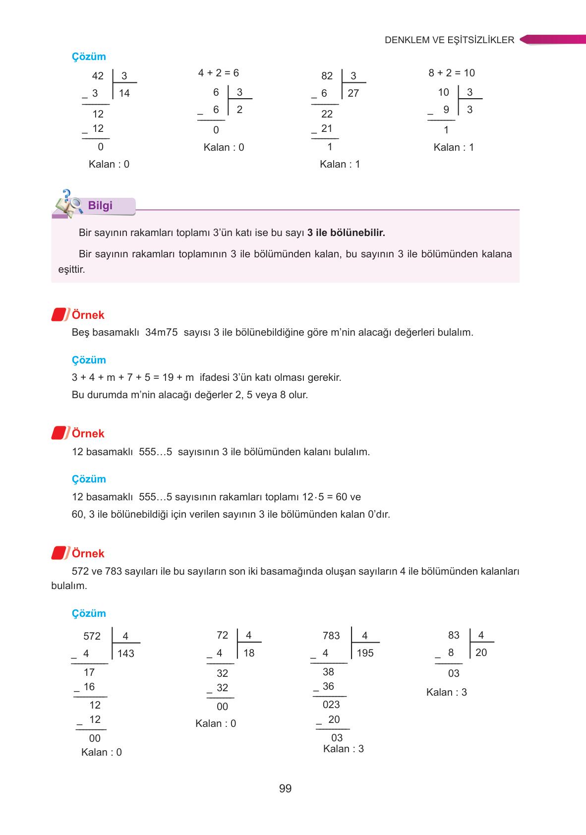 9. Sınıf Ata Yayınları Matematik Ders Kitabı Sayfa 99 Cevapları