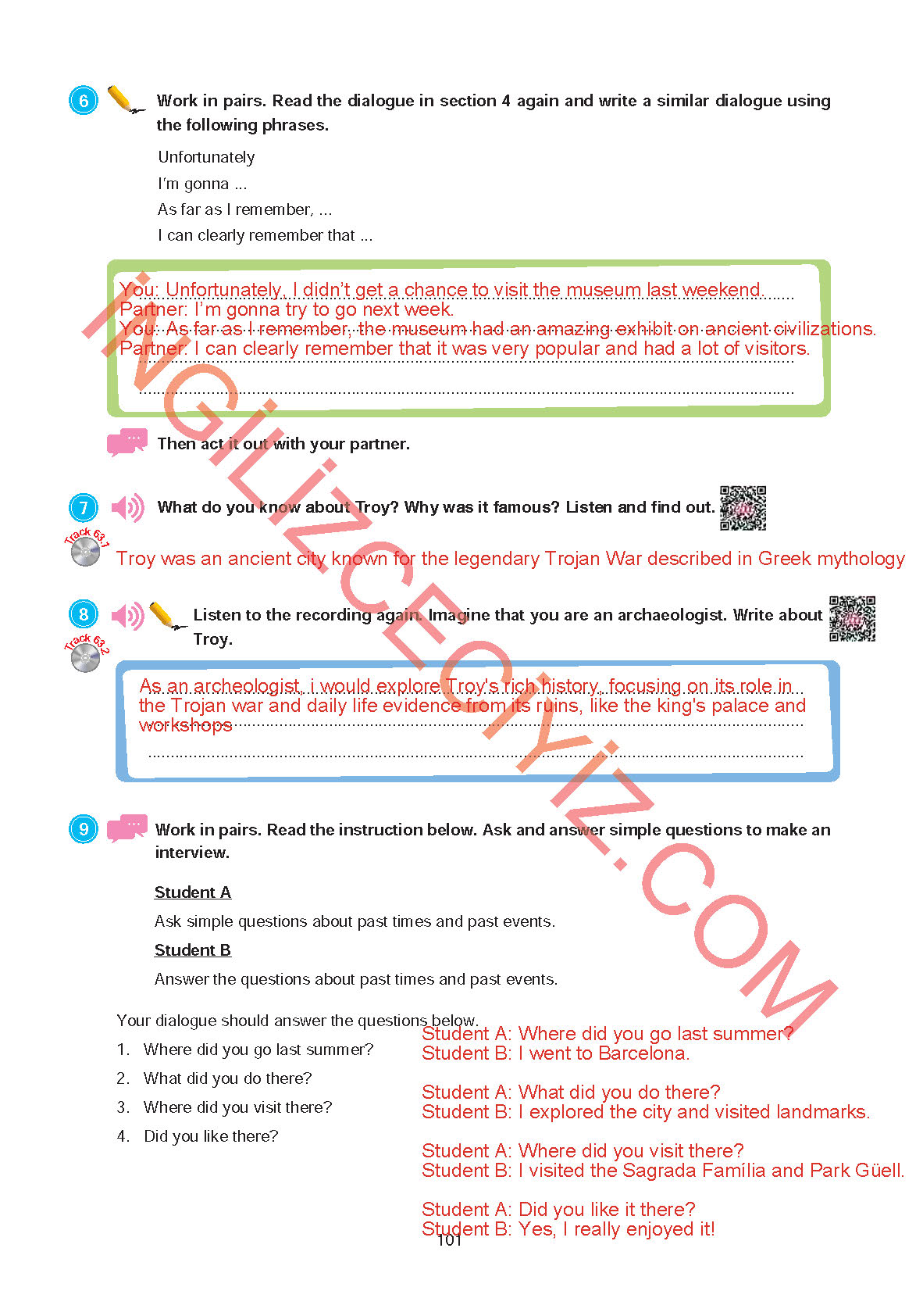 9. Sınıf Erkad Yayıncılık İngilizce Ders Kitabı Sayfa 101 Cevapları 9. Sınıf Erkad Yayıncılık İngilizce Ders Kitabı Sayfa 101 Cevapları