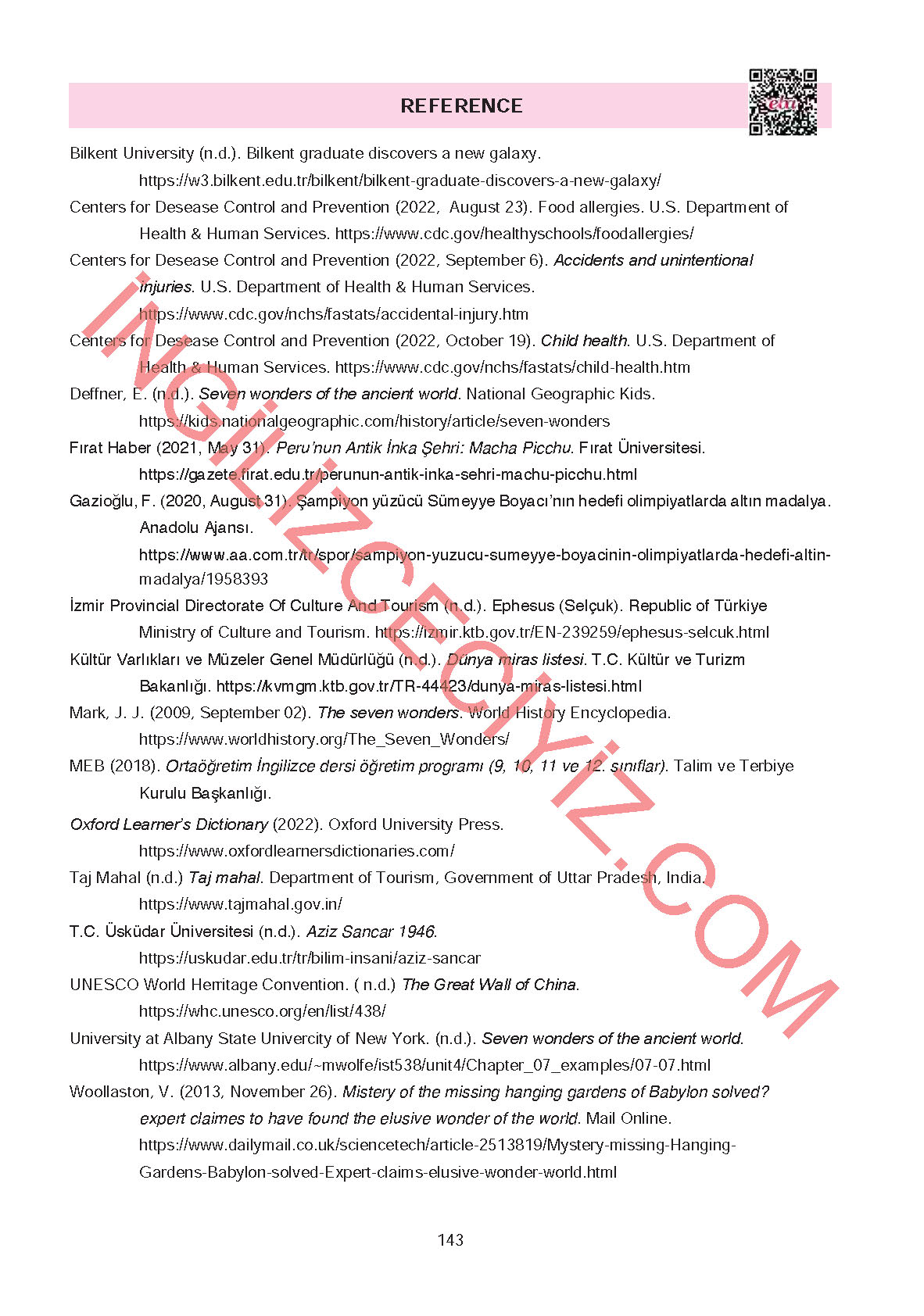 9. Sınıf Erkad Yayıncılık İngilizce Ders Kitabı Sayfa 144 Cevapları 9. Sınıf Erkad Yayıncılık İngilizce Ders Kitabı Sayfa 144 Cevapları