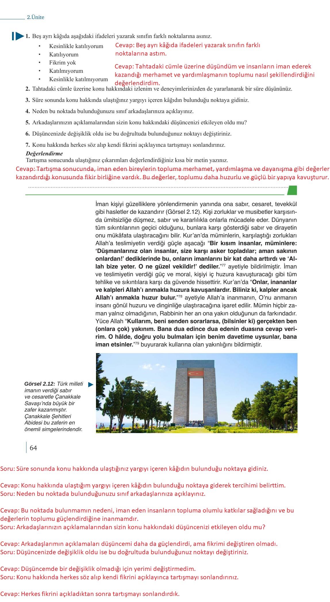 9. Sınıf Meb Yayınları Din Kültürü Ve Ahlak Bilgisi Ders Kitabı Sayfa 64 Cevapları 9. Sınıf Meb Yayınları Din Kültürü Ve Ahlak Bilgisi Ders Kitabı Sayfa 64 Cevapları