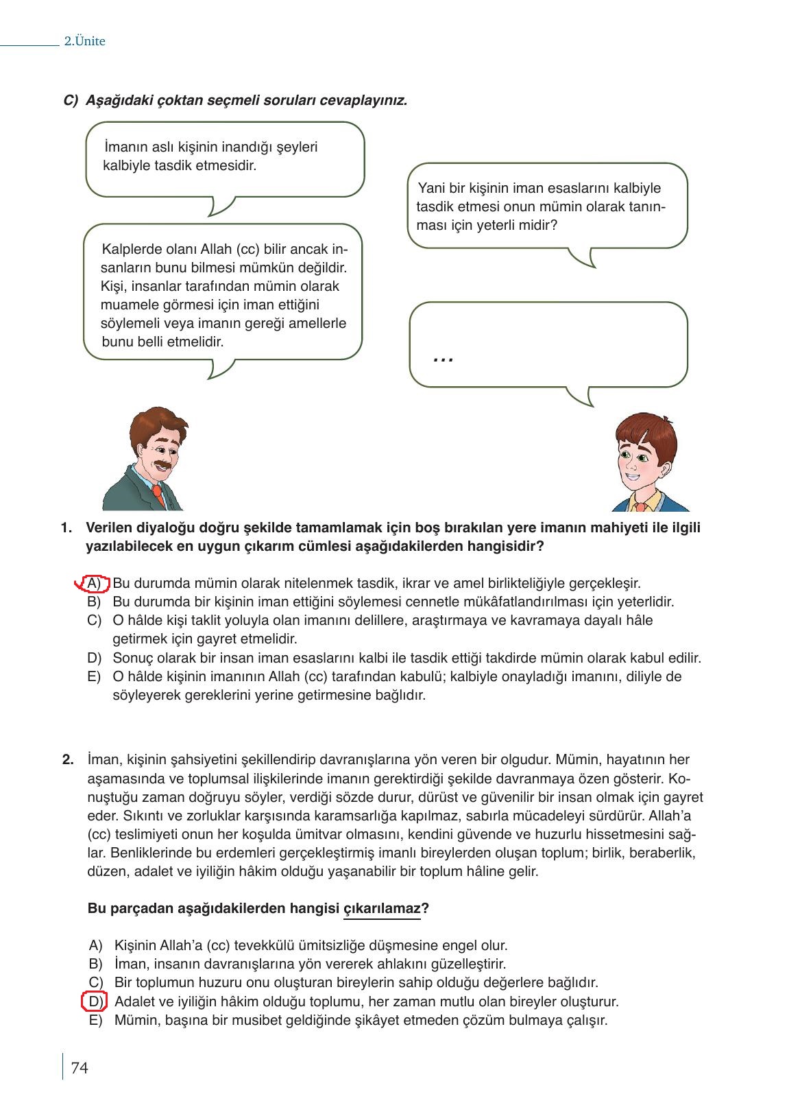 9. Sınıf Meb Yayınları Din Kültürü Ve Ahlak Bilgisi Ders Kitabı Sayfa 74 Cevapları 9. Sınıf Meb Yayınları Din Kültürü Ve Ahlak Bilgisi Ders Kitabı Sayfa 74 Cevapları