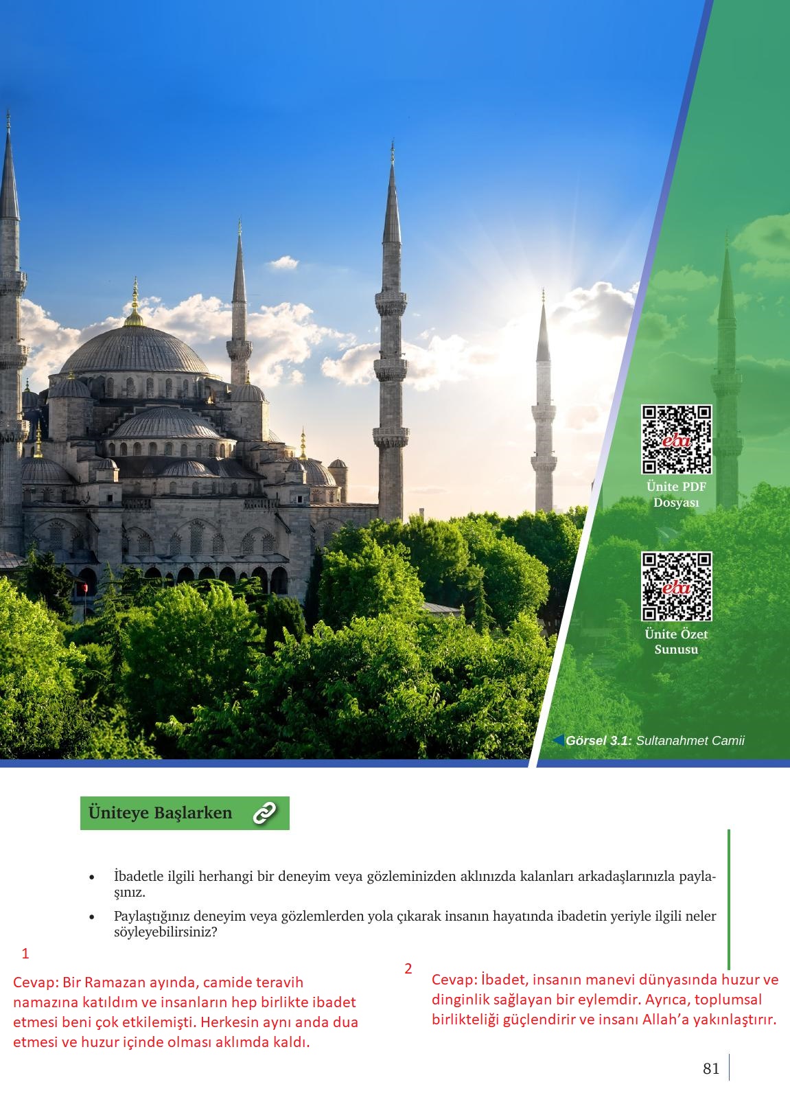 9. Sınıf Meb Yayınları Din Kültürü Ve Ahlak Bilgisi Ders Kitabı Sayfa 81 Cevapları