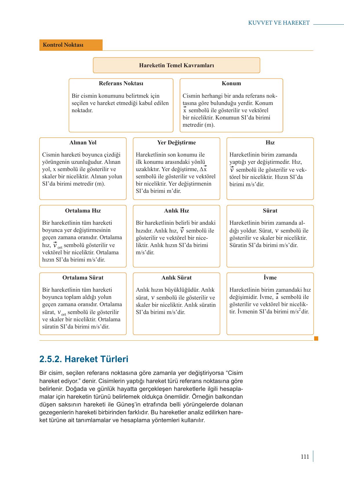 9. Sınıf Meb Yayınları Fizik Ders Kitabı Sayfa 111 Cevapları