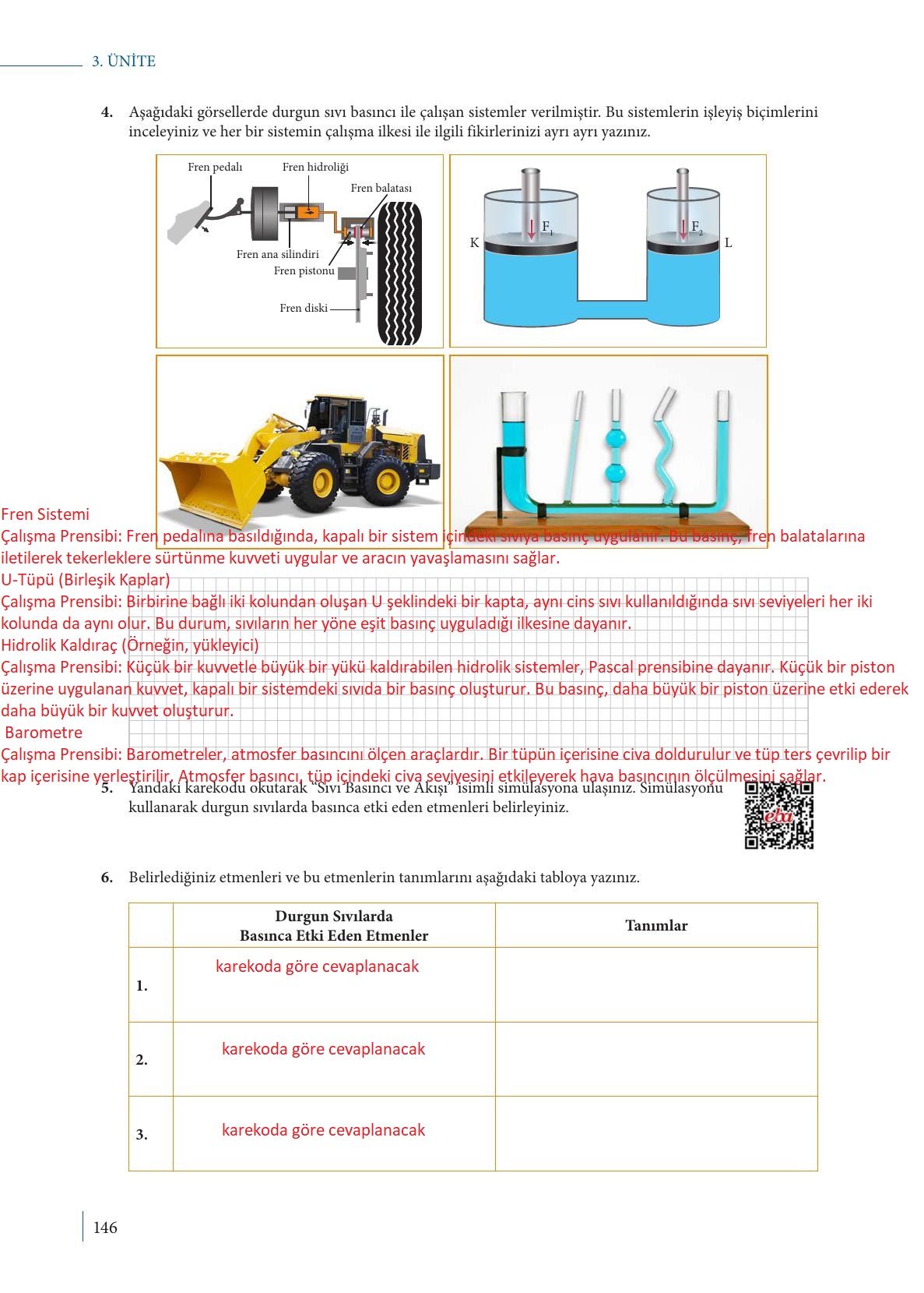 9. Sınıf Meb Yayınları Fizik Ders Kitabı Sayfa 146 Cevapları