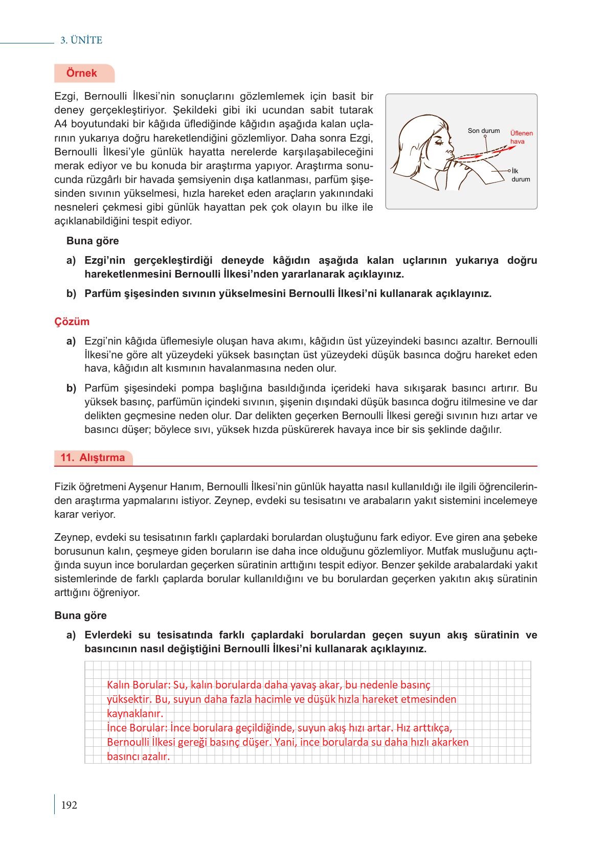 9. Sınıf Meb Yayınları Fizik Ders Kitabı Sayfa 192 Cevapları