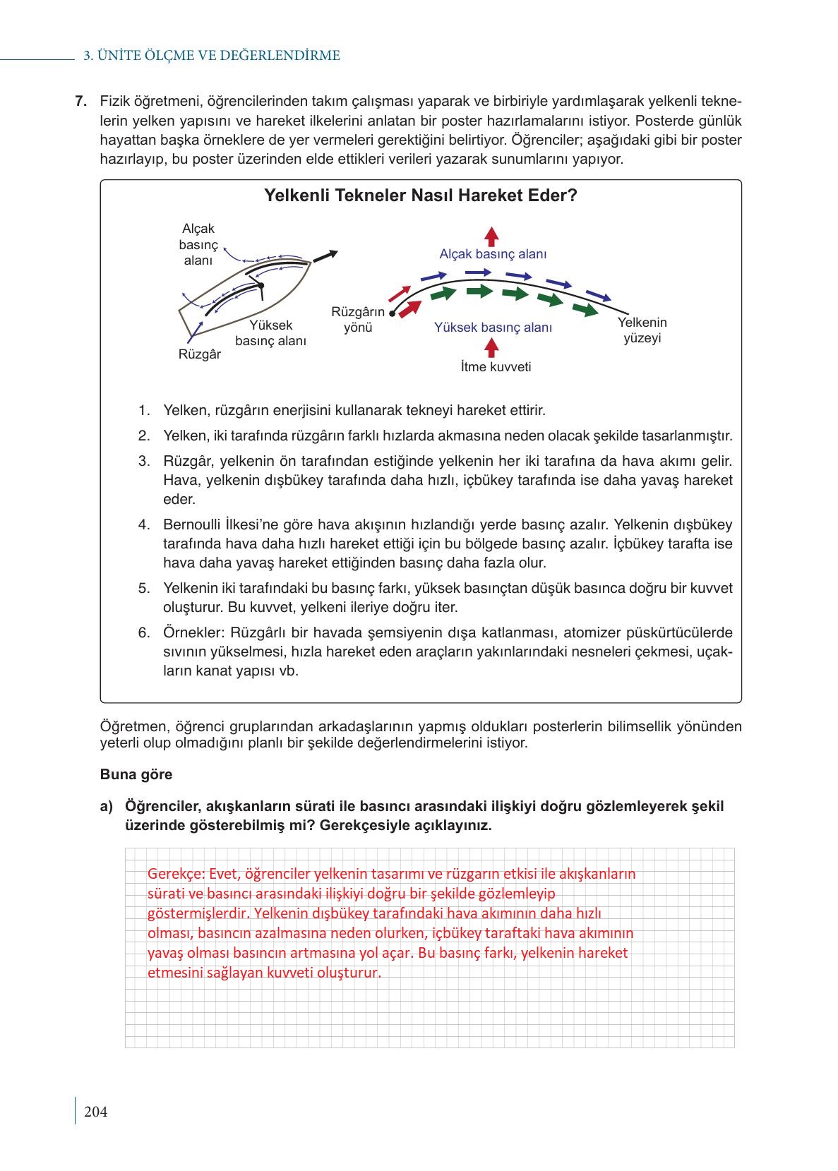 9. Sınıf Meb Yayınları Fizik Ders Kitabı Sayfa 204 Cevapları