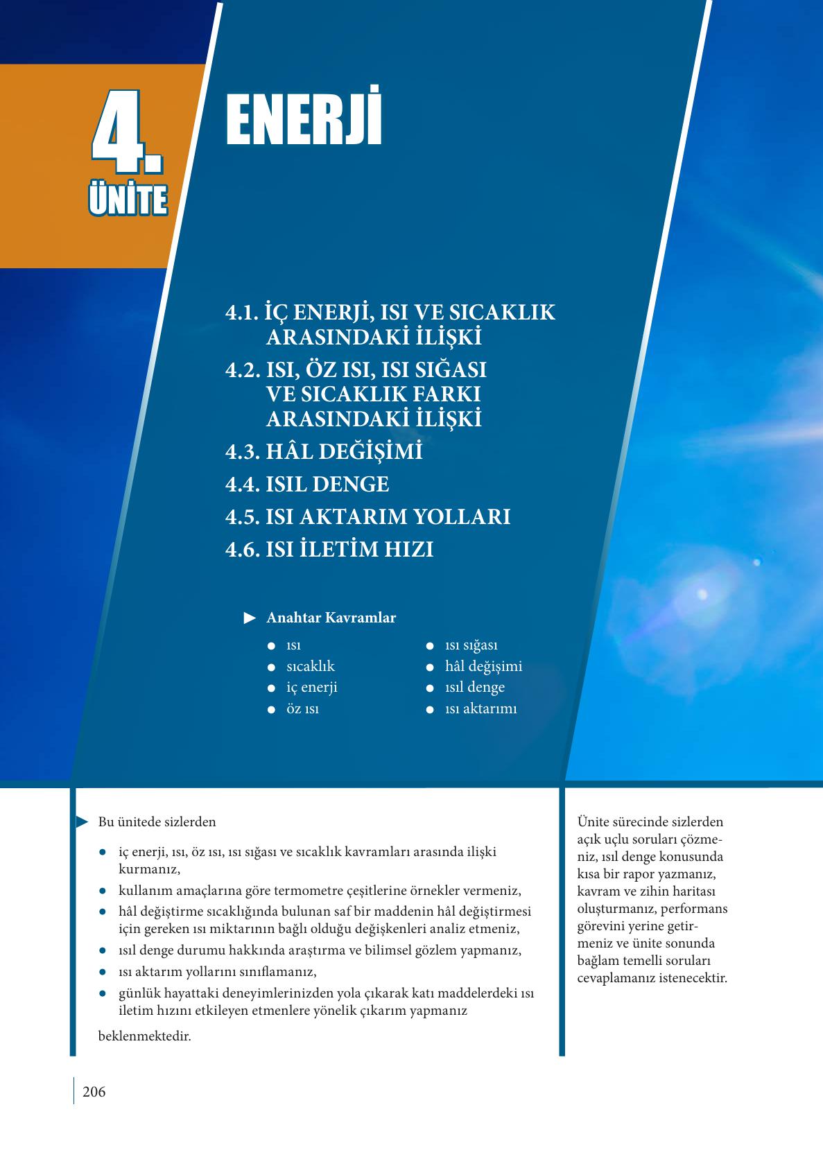 9. Sınıf Meb Yayınları Fizik Ders Kitabı Sayfa 206 Cevapları