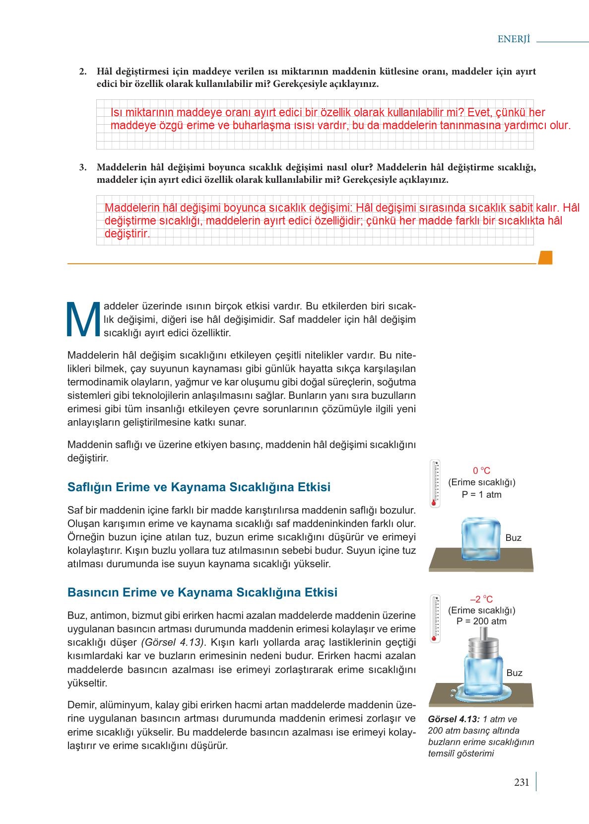9. Sınıf Meb Yayınları Fizik Ders Kitabı Sayfa 231 Cevapları