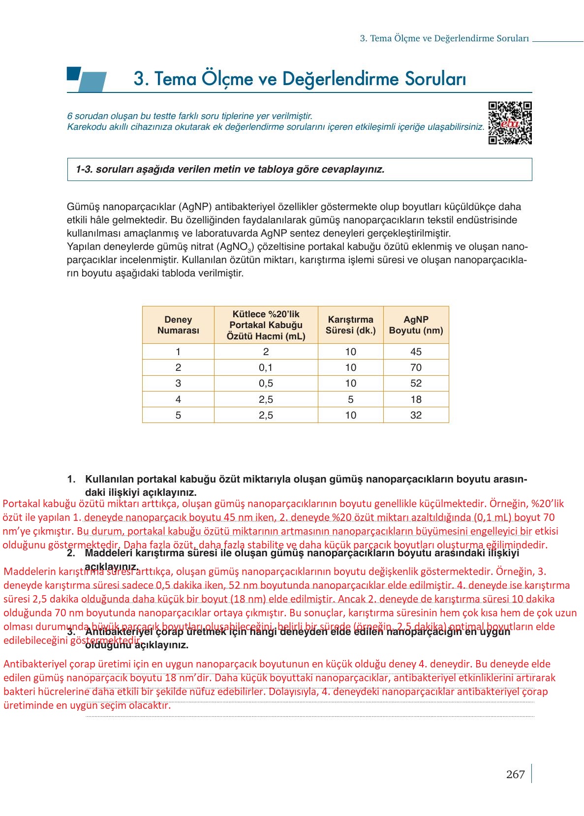 9. Sınıf Meb Yayınları Kimya Ders Kitabı Sayfa 267 Cevapları 9. Sınıf Meb Yayınları Kimya Ders Kitabı Sayfa 267 Cevapları