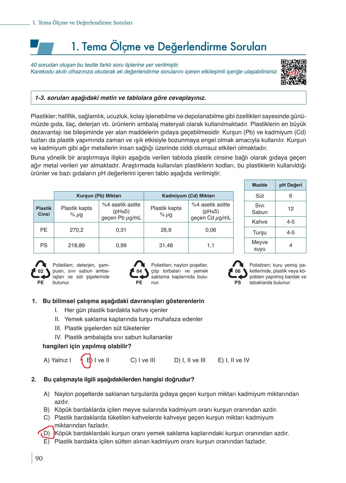 9. Sınıf Meb Yayınları Kimya Ders Kitabı Sayfa 90 Cevapları 9. Sınıf Meb Yayınları Kimya Ders Kitabı Sayfa 90 Cevapları