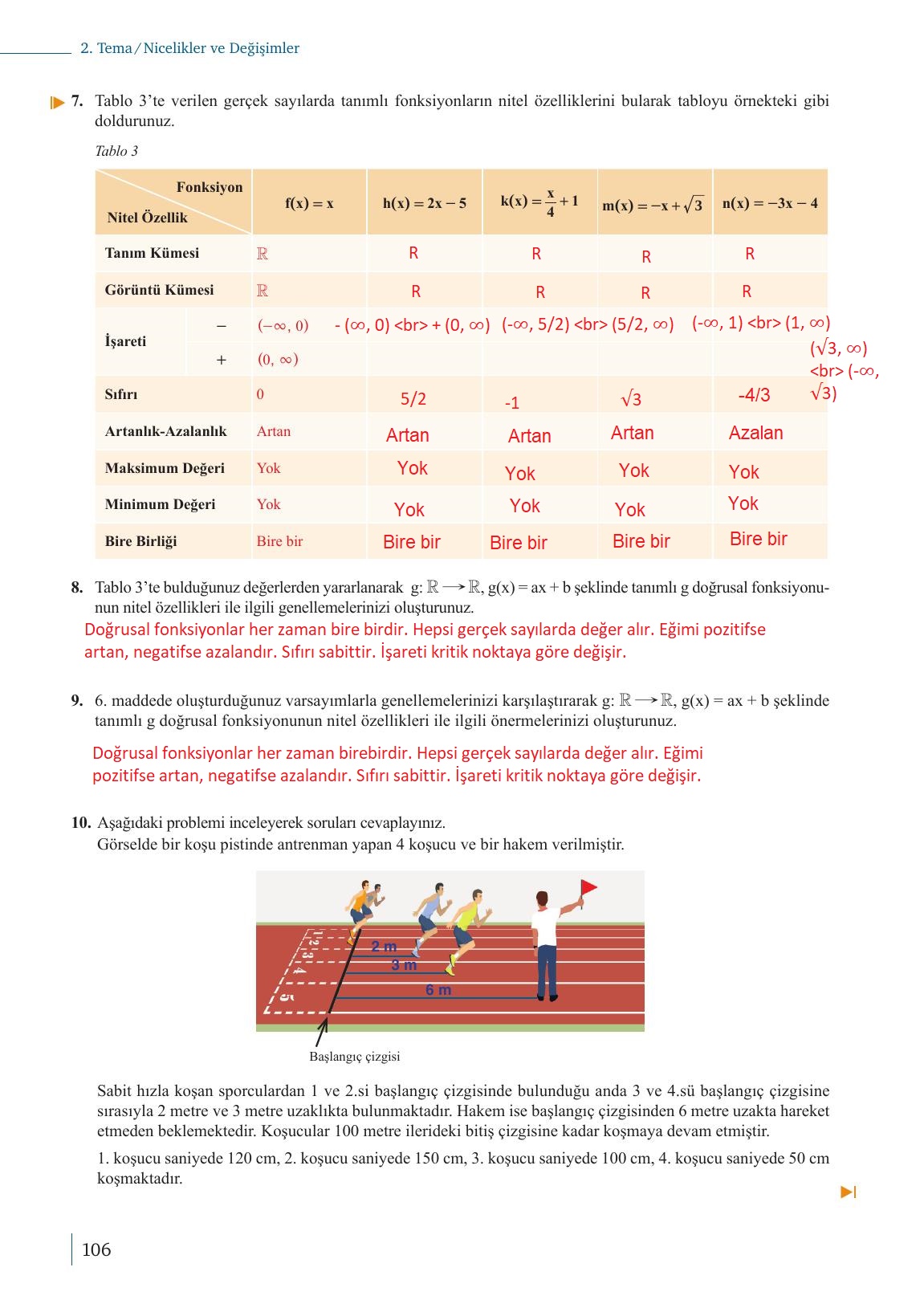 9. Sınıf Meb Yayınları Matematik Ders Kitabı Sayfa 106 Cevapları 9. Sınıf Meb Yayınları Matematik Ders Kitabı Sayfa 106 Cevapları