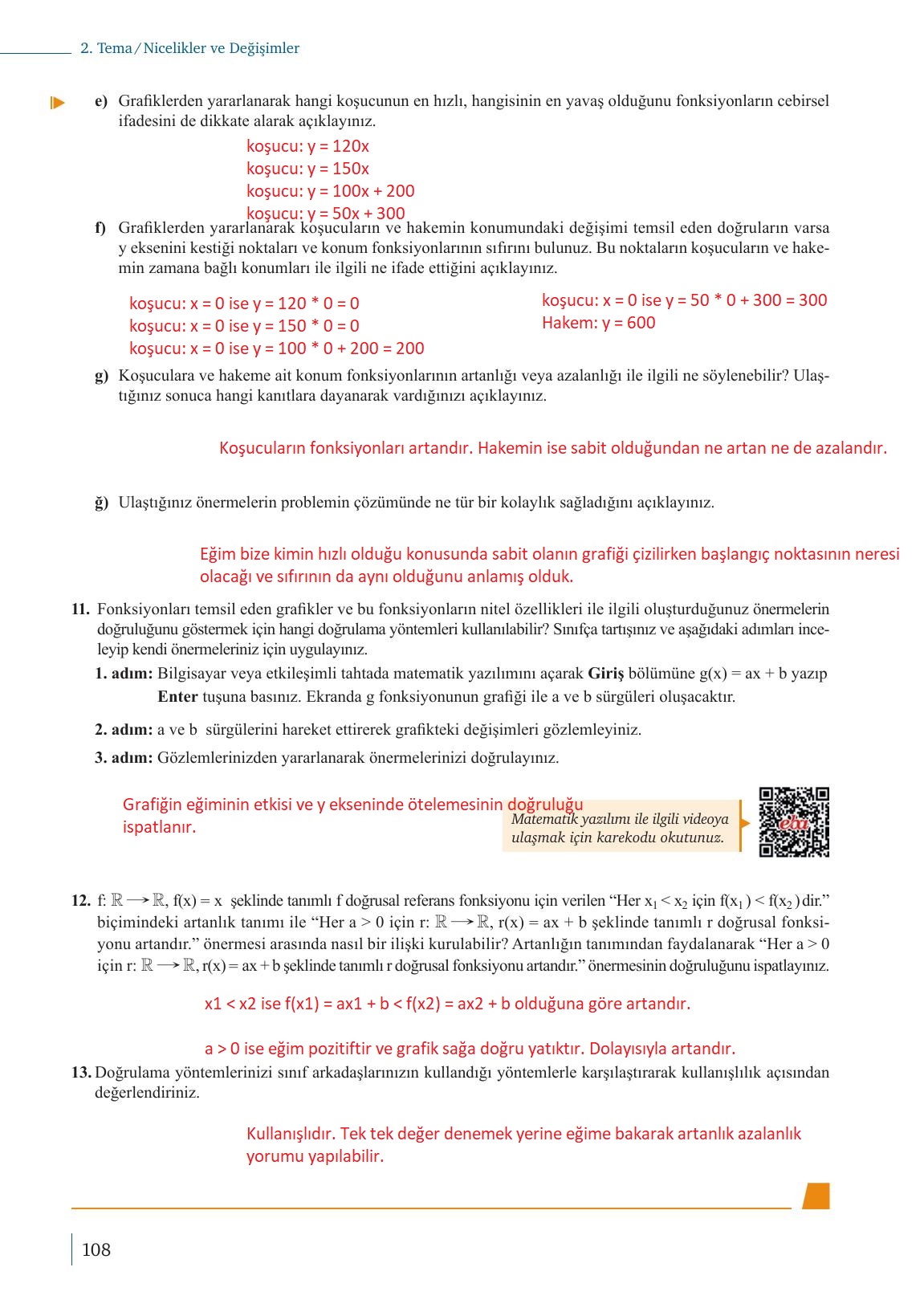 9. Sınıf Meb Yayınları Matematik Ders Kitabı Sayfa 108 Cevapları 9. Sınıf Meb Yayınları Matematik Ders Kitabı Sayfa 108 Cevapları