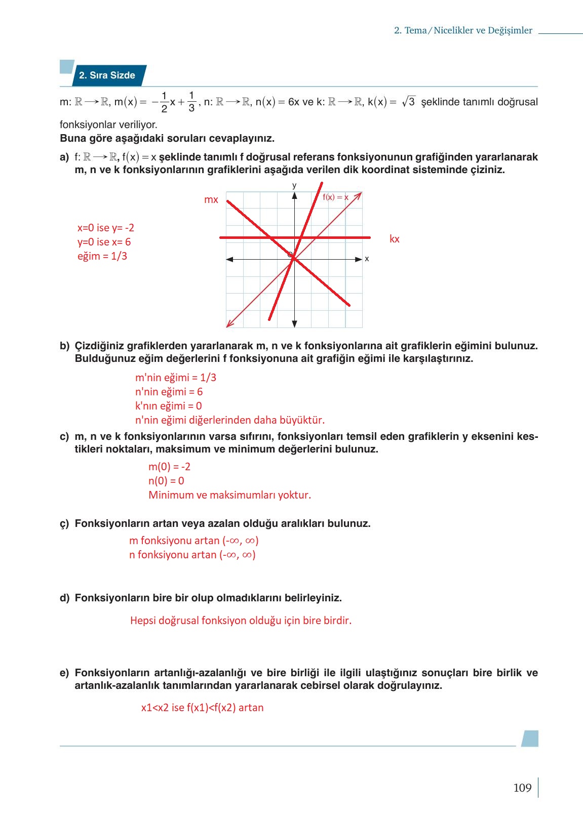 9. Sınıf Meb Yayınları Matematik Ders Kitabı Sayfa 109 Cevapları