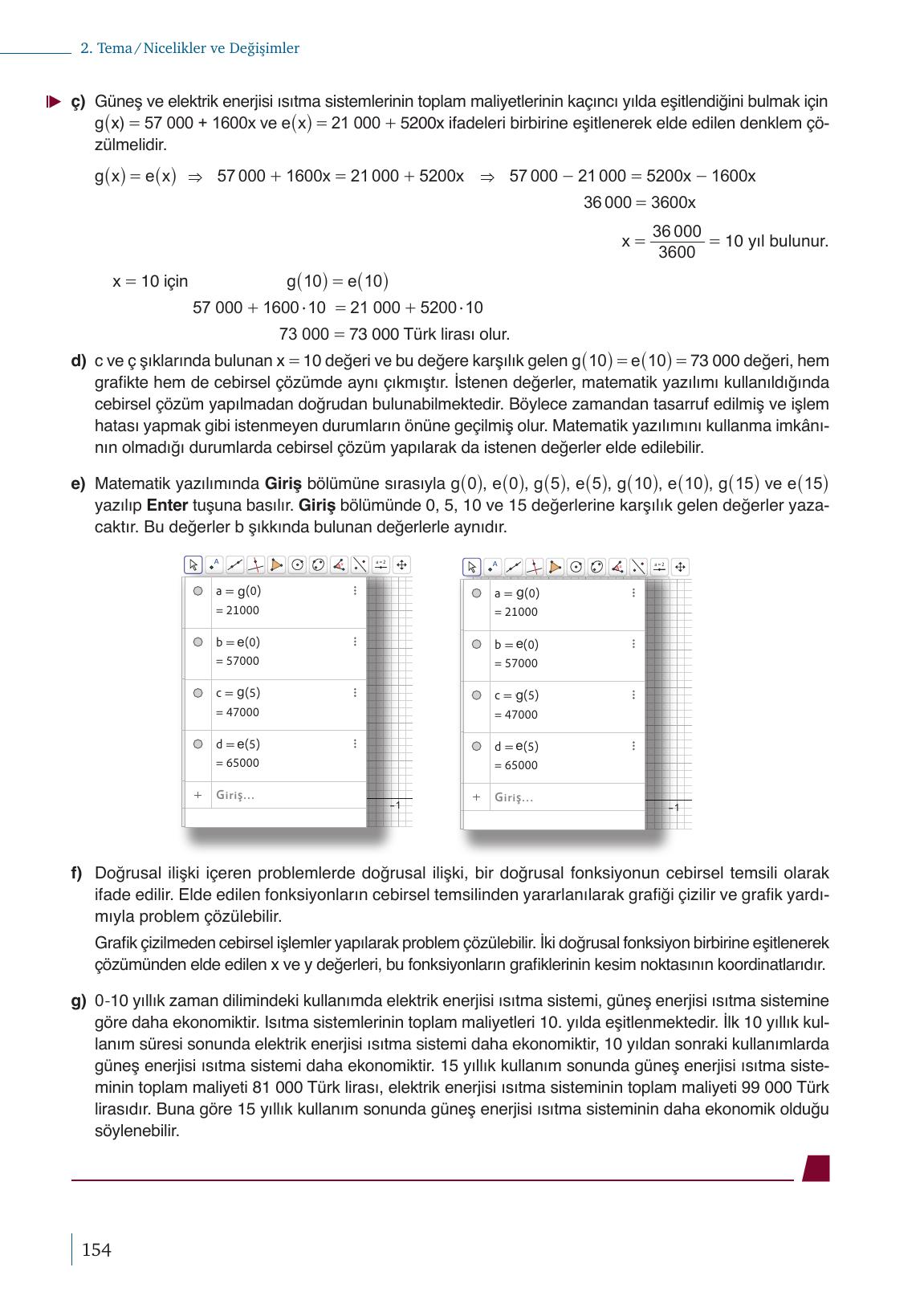 9. Sınıf Meb Yayınları Matematik Ders Kitabı Sayfa 154 Cevapları
