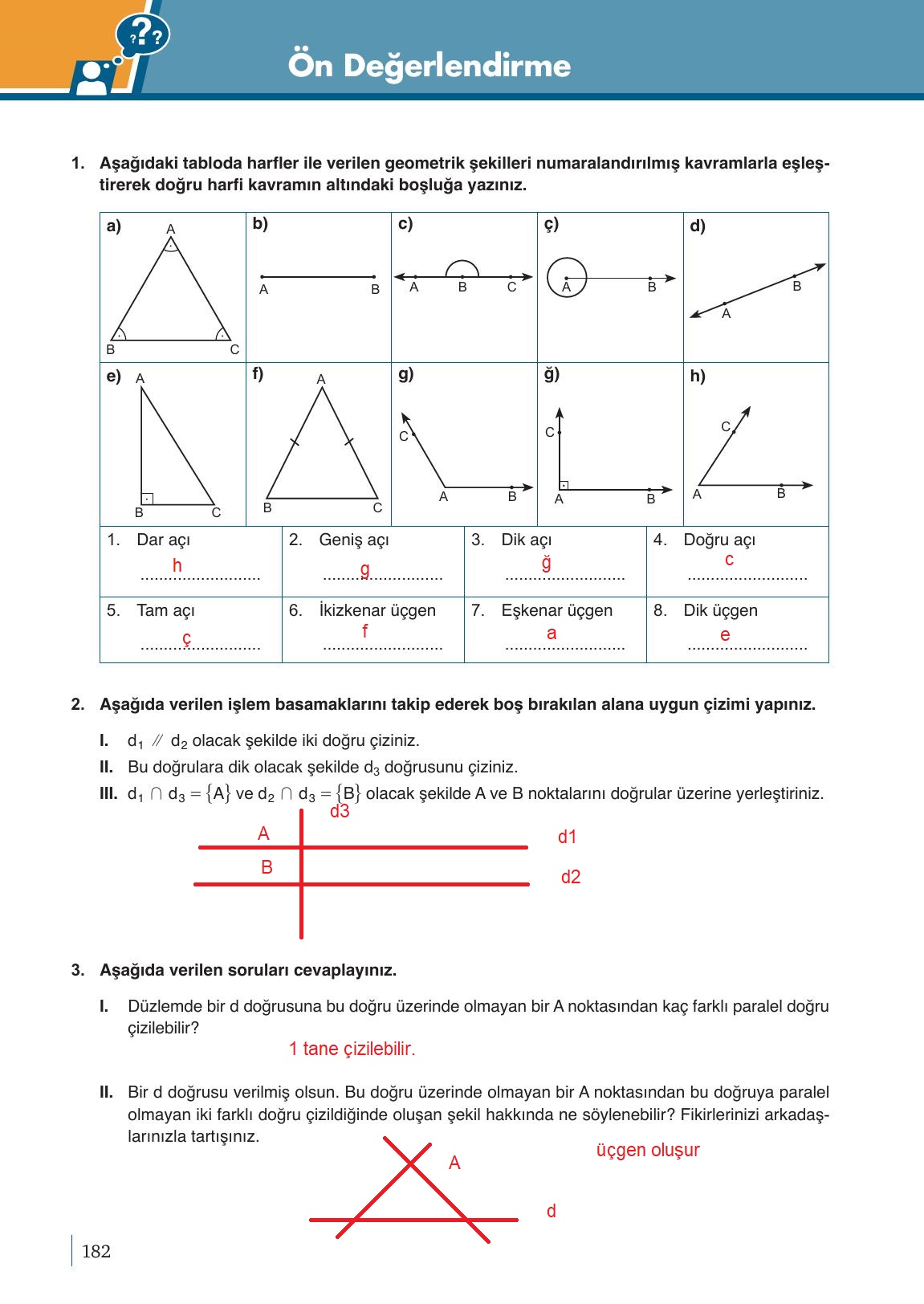 9. Sınıf Meb Yayınları Matematik Ders Kitabı Sayfa 182 Cevapları 9. Sınıf Meb Yayınları Matematik Ders Kitabı Sayfa 182 Cevapları