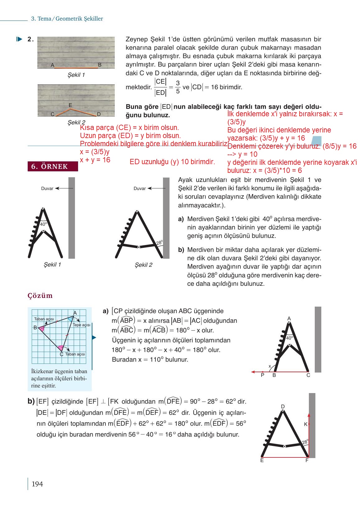 9. Sınıf Meb Yayınları Matematik Ders Kitabı Sayfa 194 Cevapları 9. Sınıf Meb Yayınları Matematik Ders Kitabı Sayfa 194 Cevapları