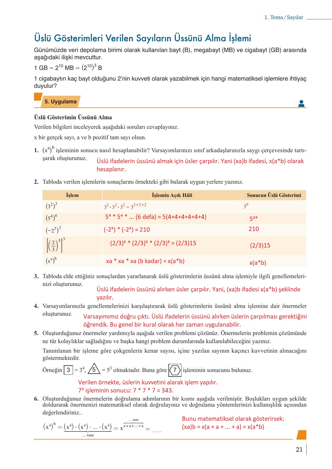 9. Sınıf Meb Yayınları Matematik Ders Kitabı Sayfa 21 Cevapları