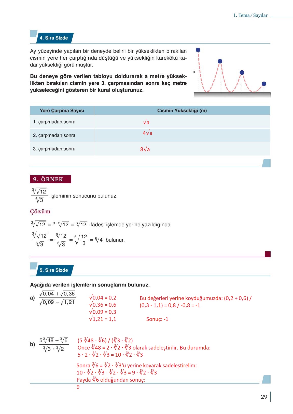9. Sınıf Meb Yayınları Matematik Ders Kitabı Sayfa 29 Cevapları
