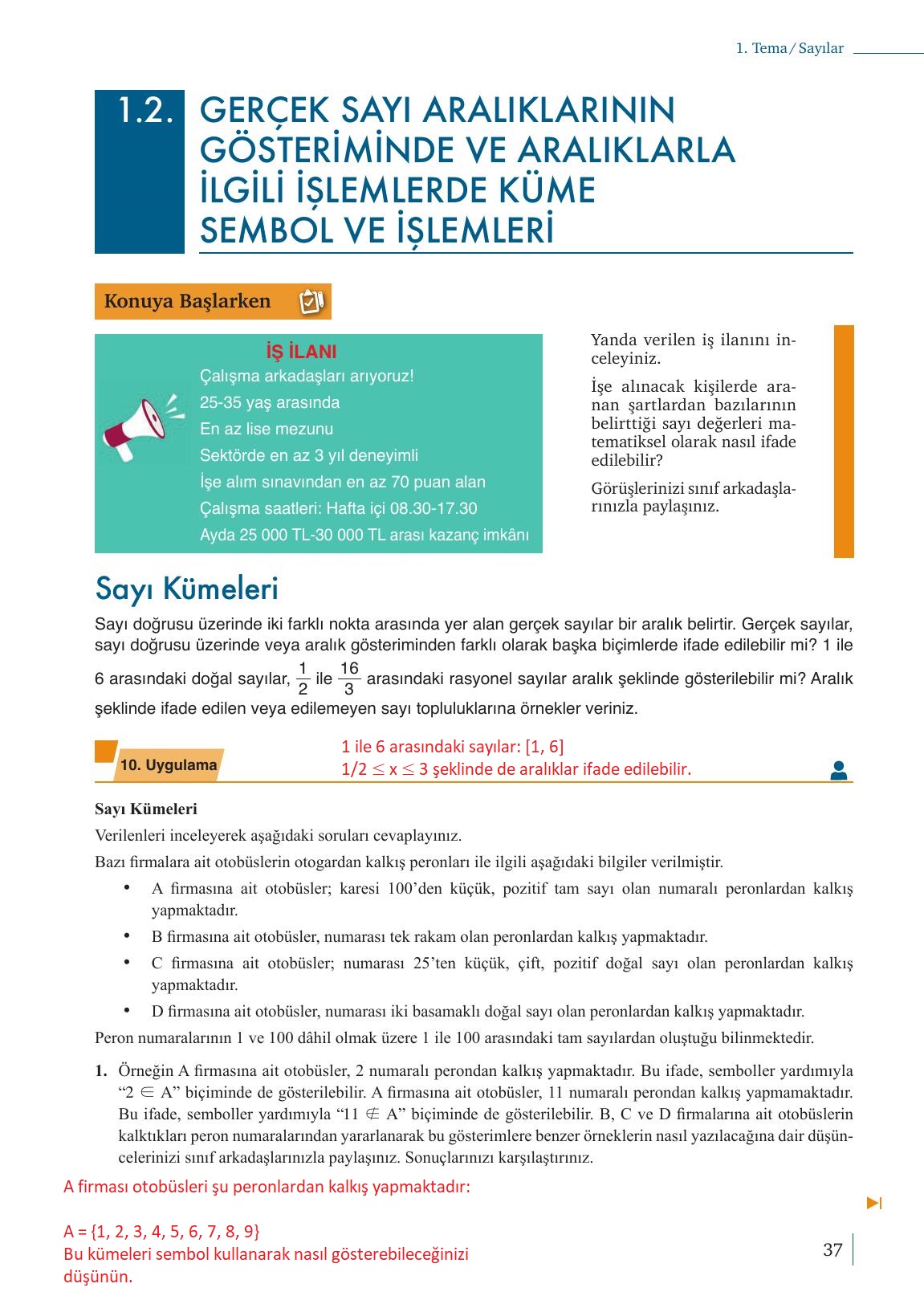 9. Sınıf Meb Yayınları Matematik Ders Kitabı Sayfa 37 Cevapları