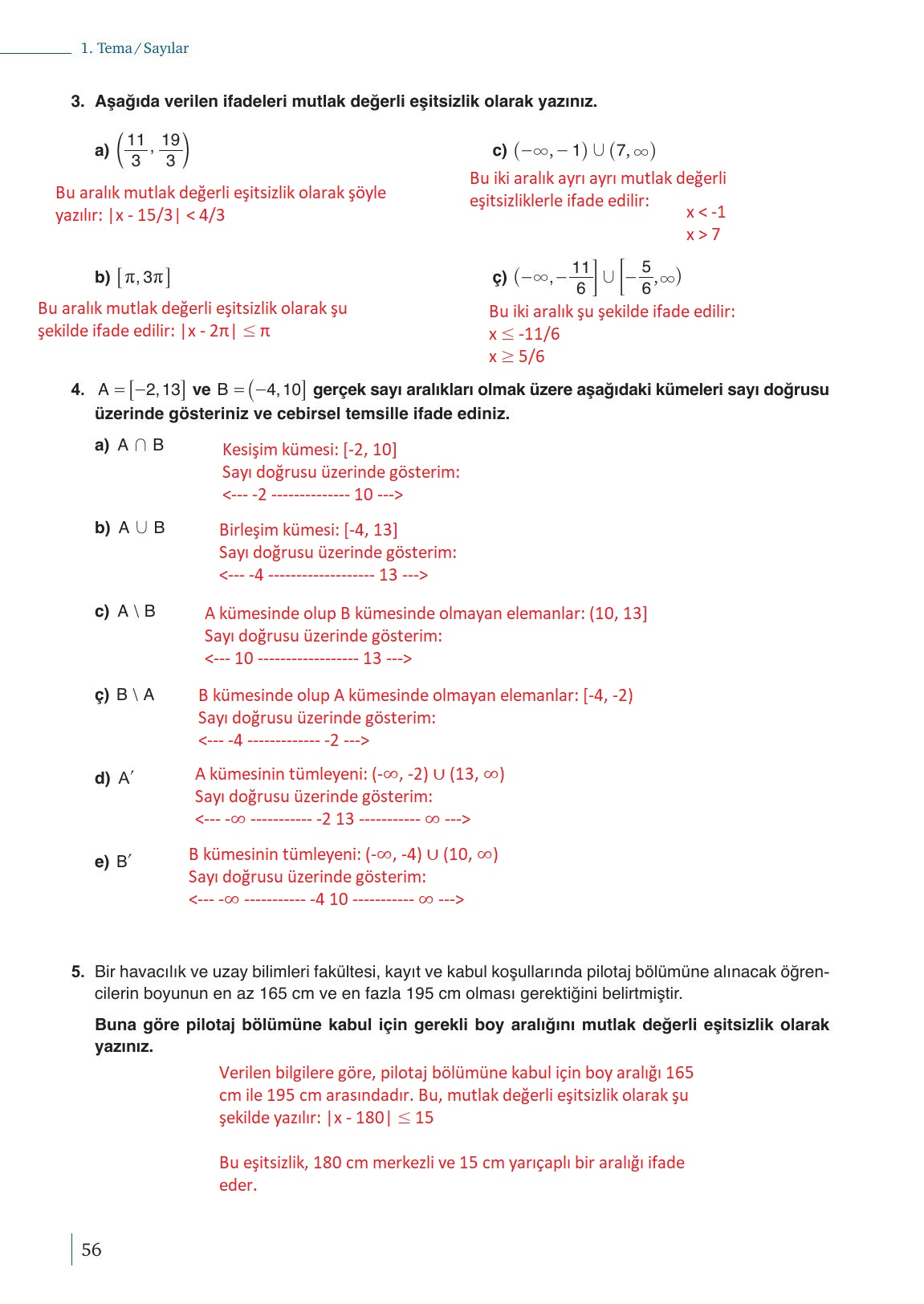 9. Sınıf Meb Yayınları Matematik Ders Kitabı Sayfa 56 Cevapları 9. Sınıf Meb Yayınları Matematik Ders Kitabı Sayfa 56 Cevapları