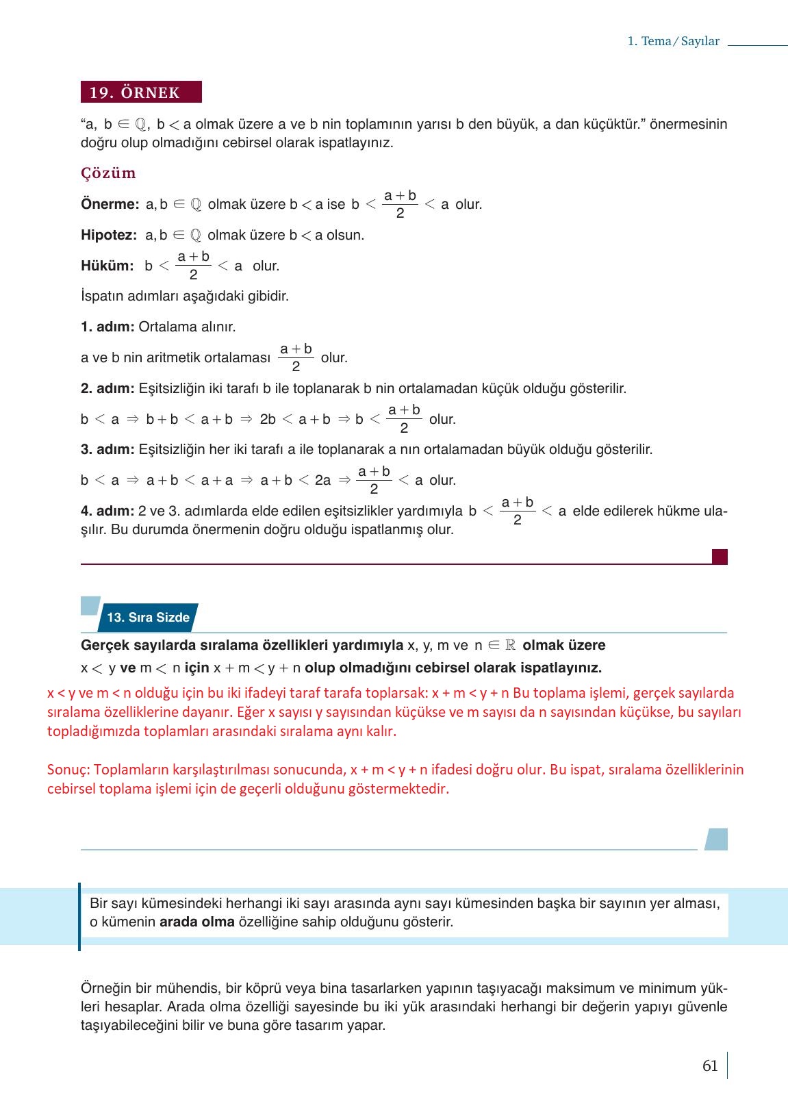 9. Sınıf Meb Yayınları Matematik Ders Kitabı Sayfa 61 Cevapları