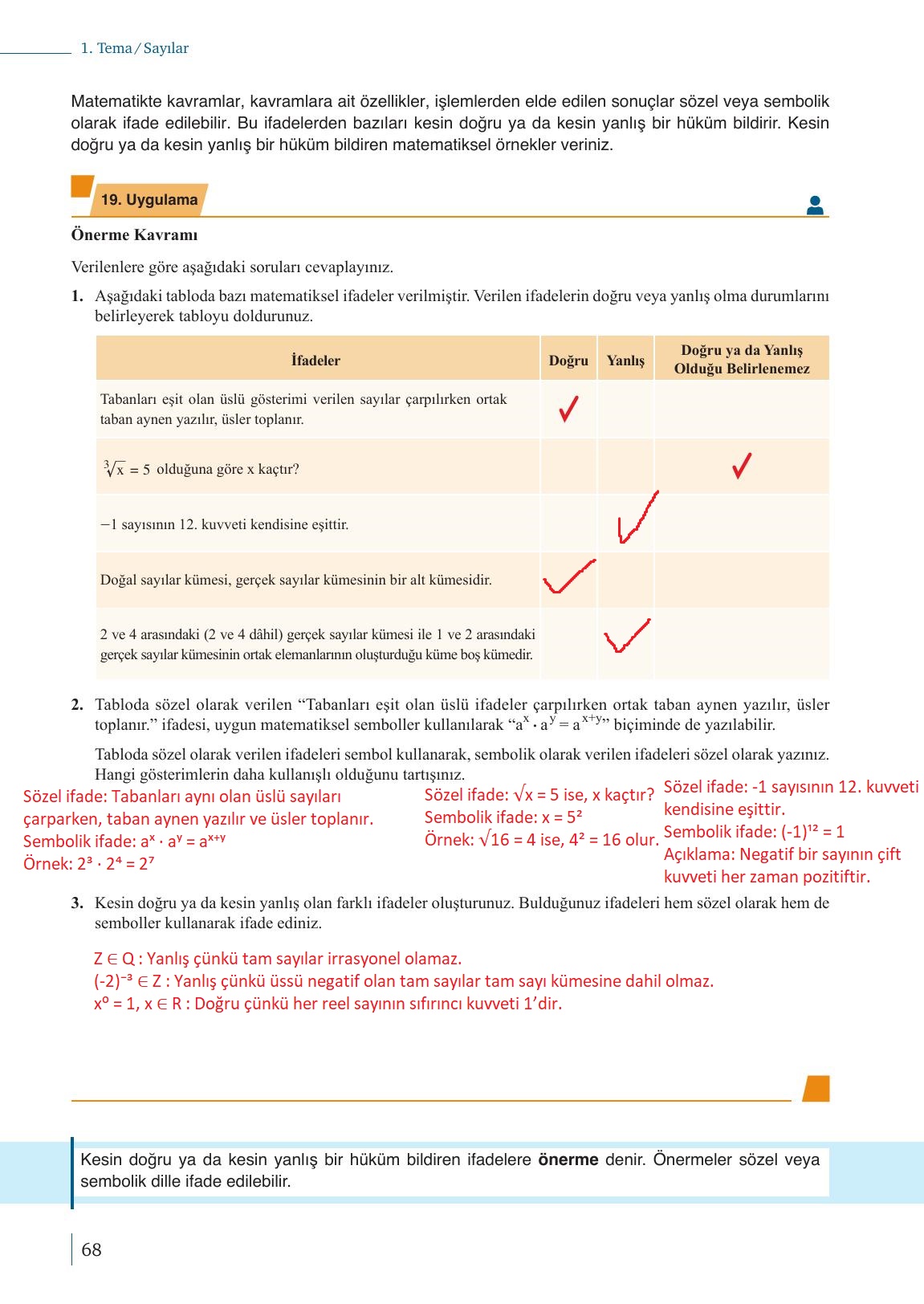 9. Sınıf Meb Yayınları Matematik Ders Kitabı Sayfa 68 Cevapları
