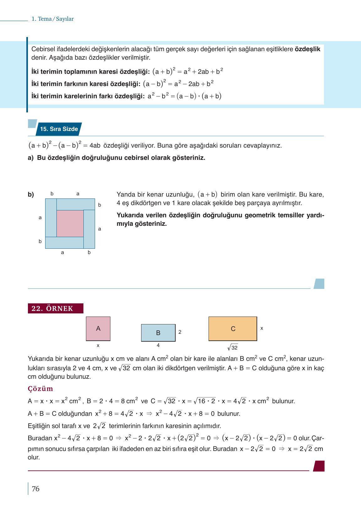 9. Sınıf Meb Yayınları Matematik Ders Kitabı Sayfa 76 Cevapları