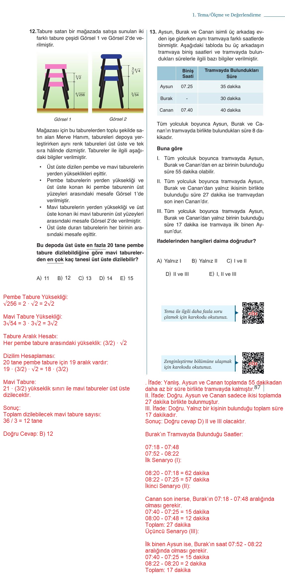 9. Sınıf Meb Yayınları Matematik Ders Kitabı Sayfa 87 Cevapları